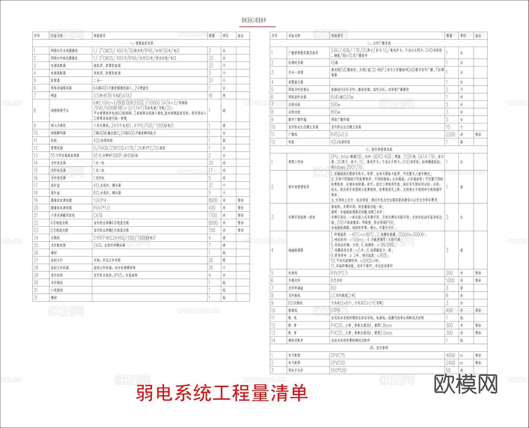 公园智能化图纸 摄像音箱布置图cad施工图