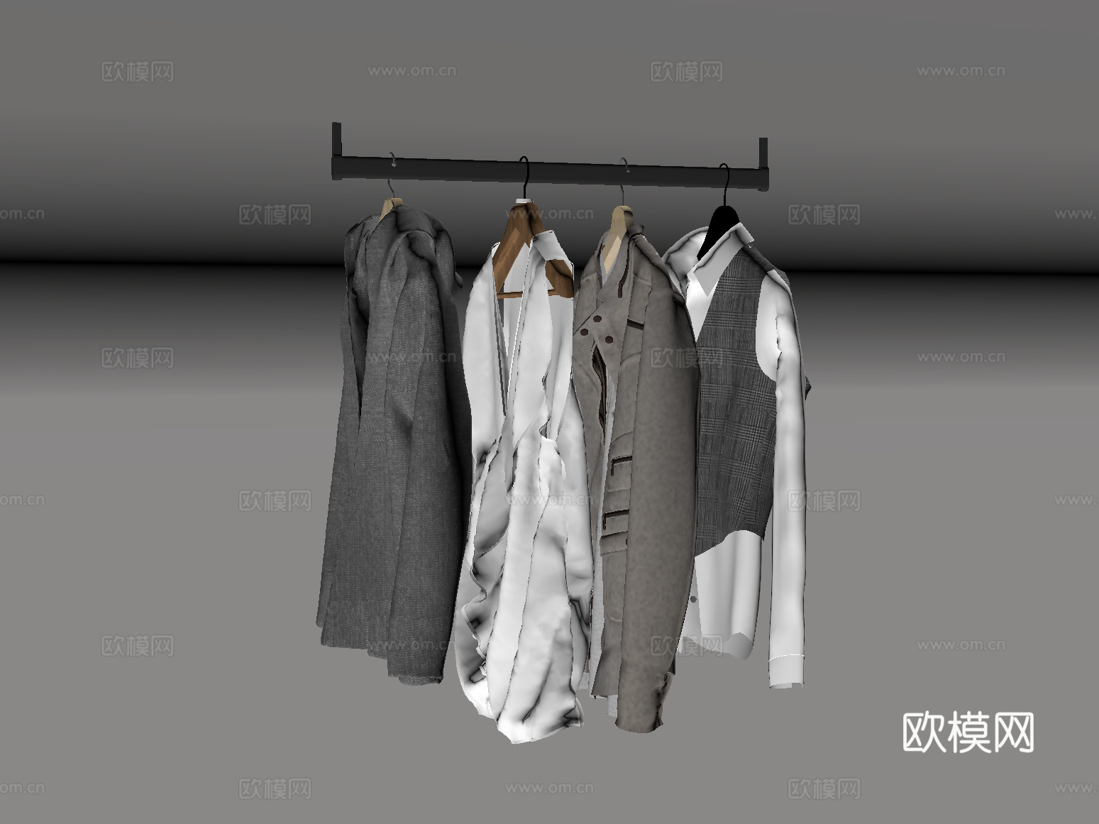 现代服装 男装 服饰su模型