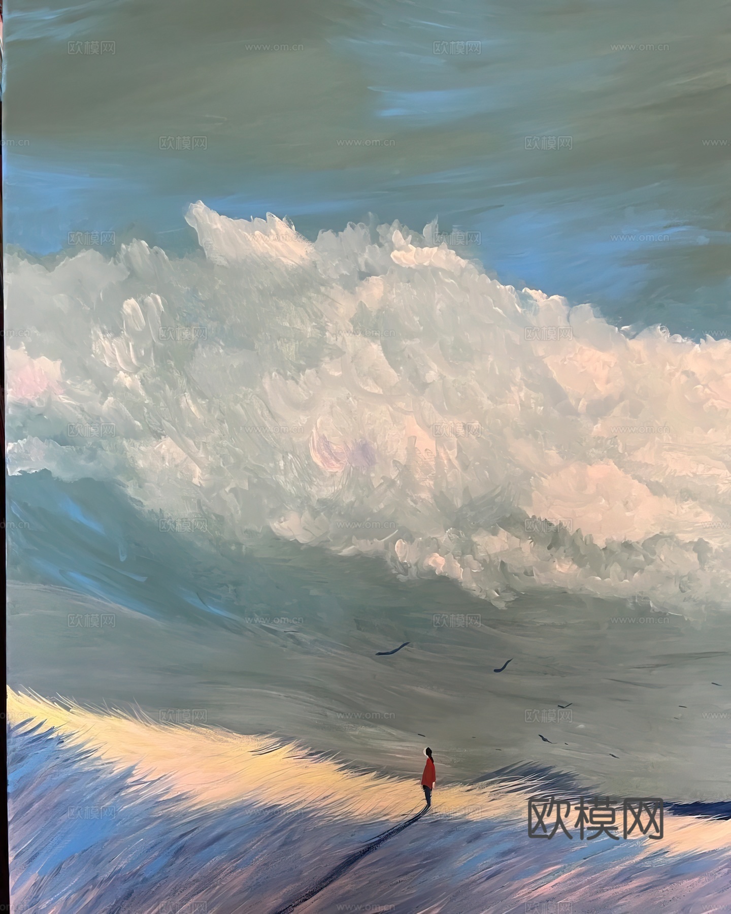 水彩小人大景 艺术挂画 挂画 装饰画 艺术画下载