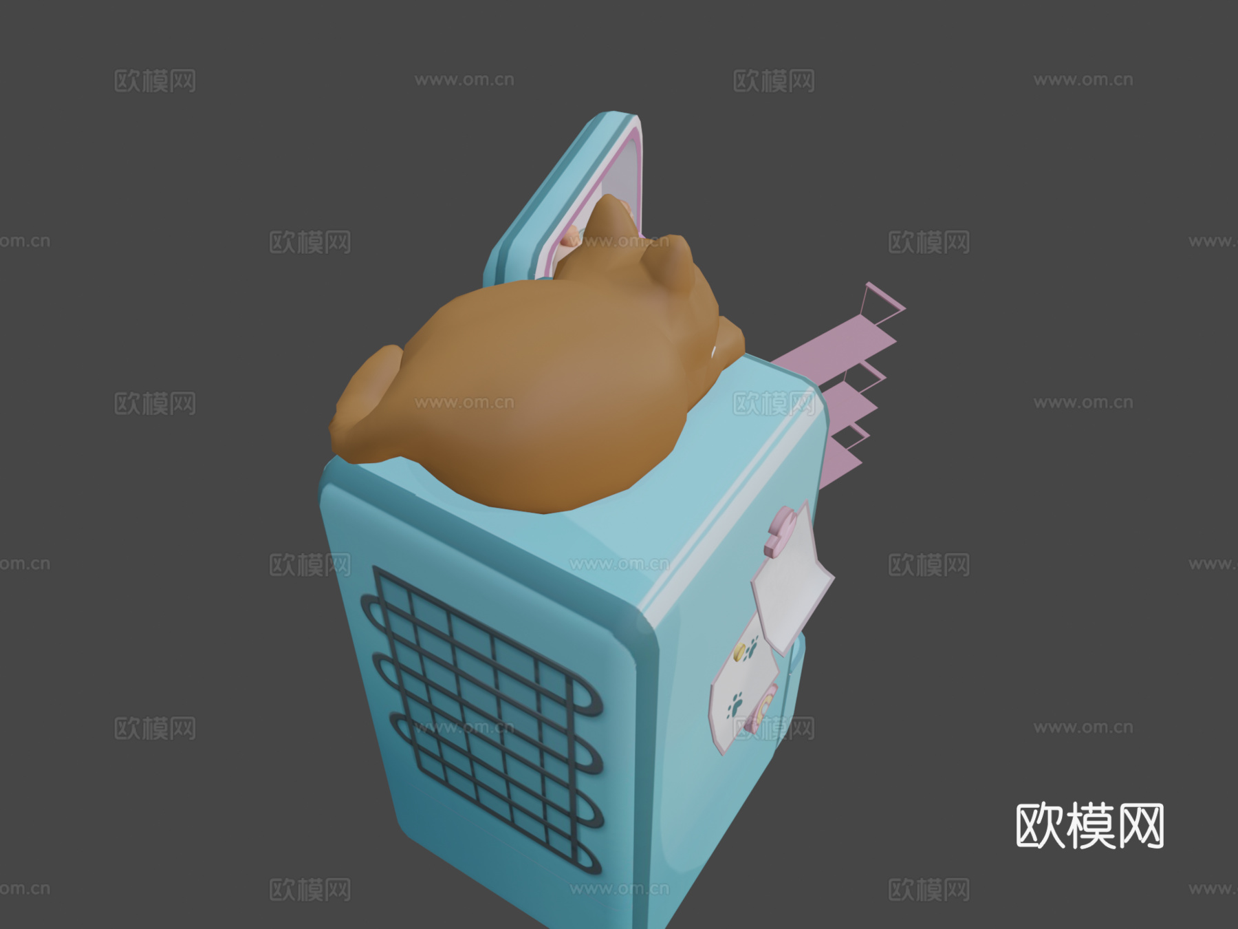 冰箱上的猫3d模型