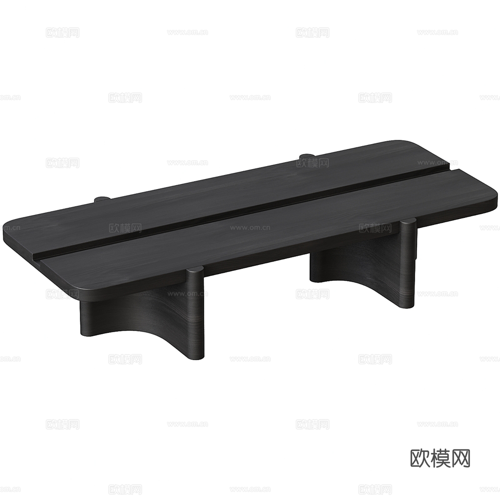 中古风木质茶几3d模型