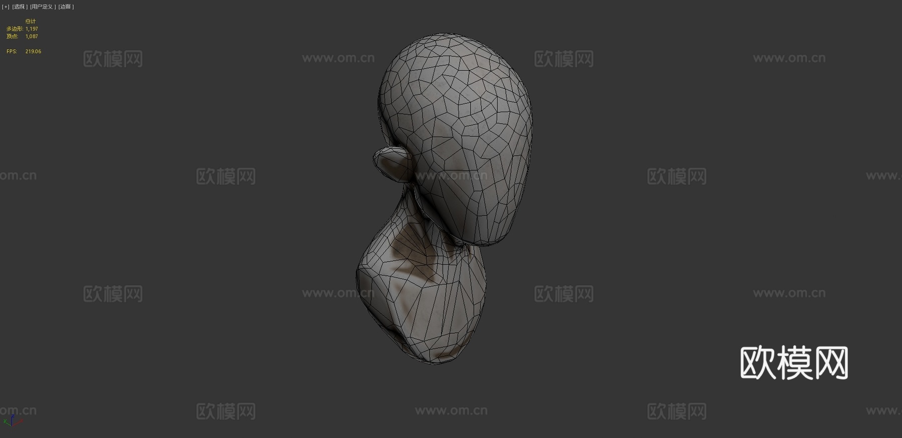 基础网格头部3d模型