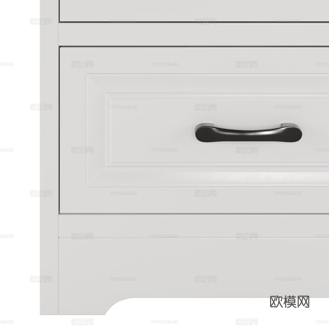 美式简约实木床头柜3d模型