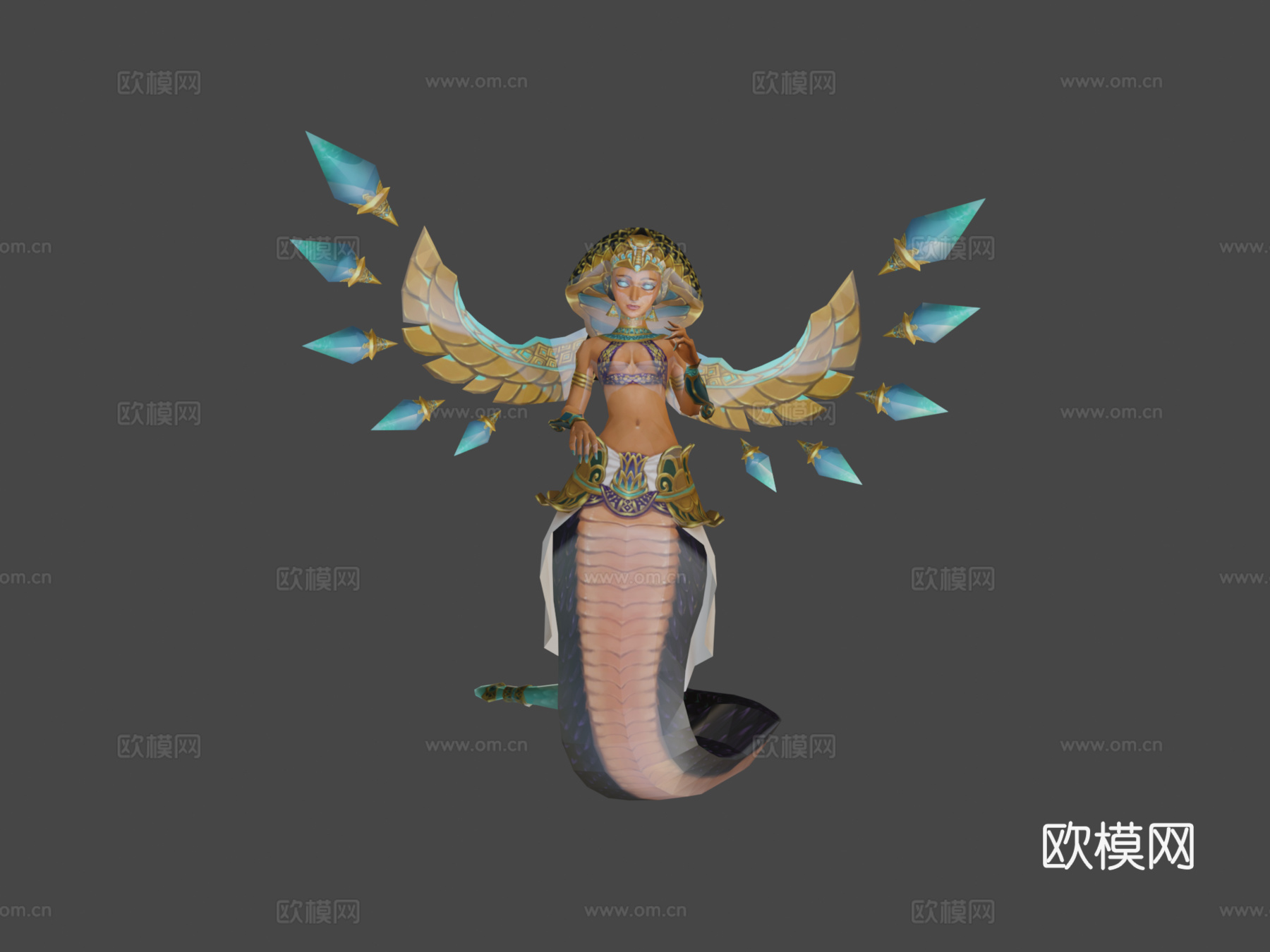 瓦吉特首领-手绘低多边形3d模型