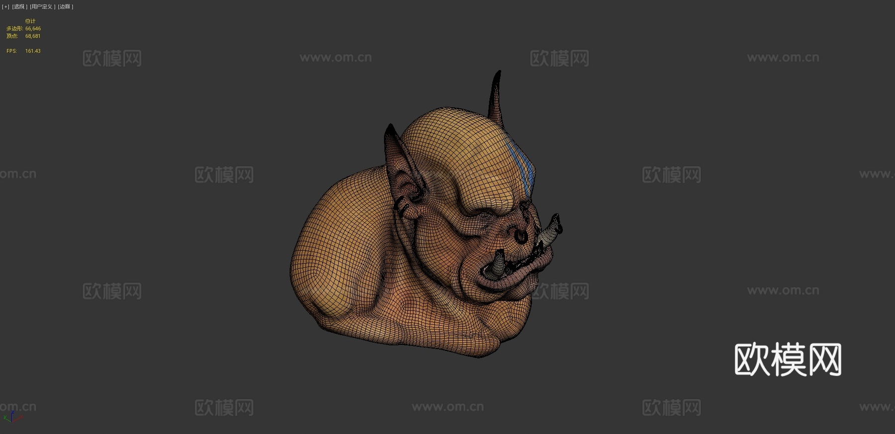 兽人半身像3d模型