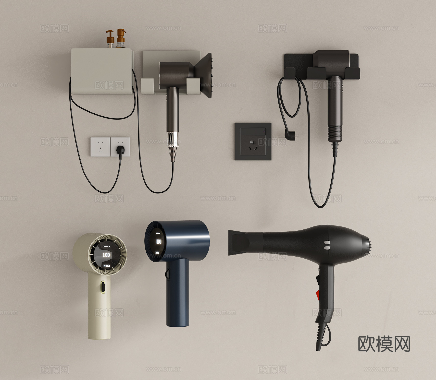 现代吹风机3d模型
