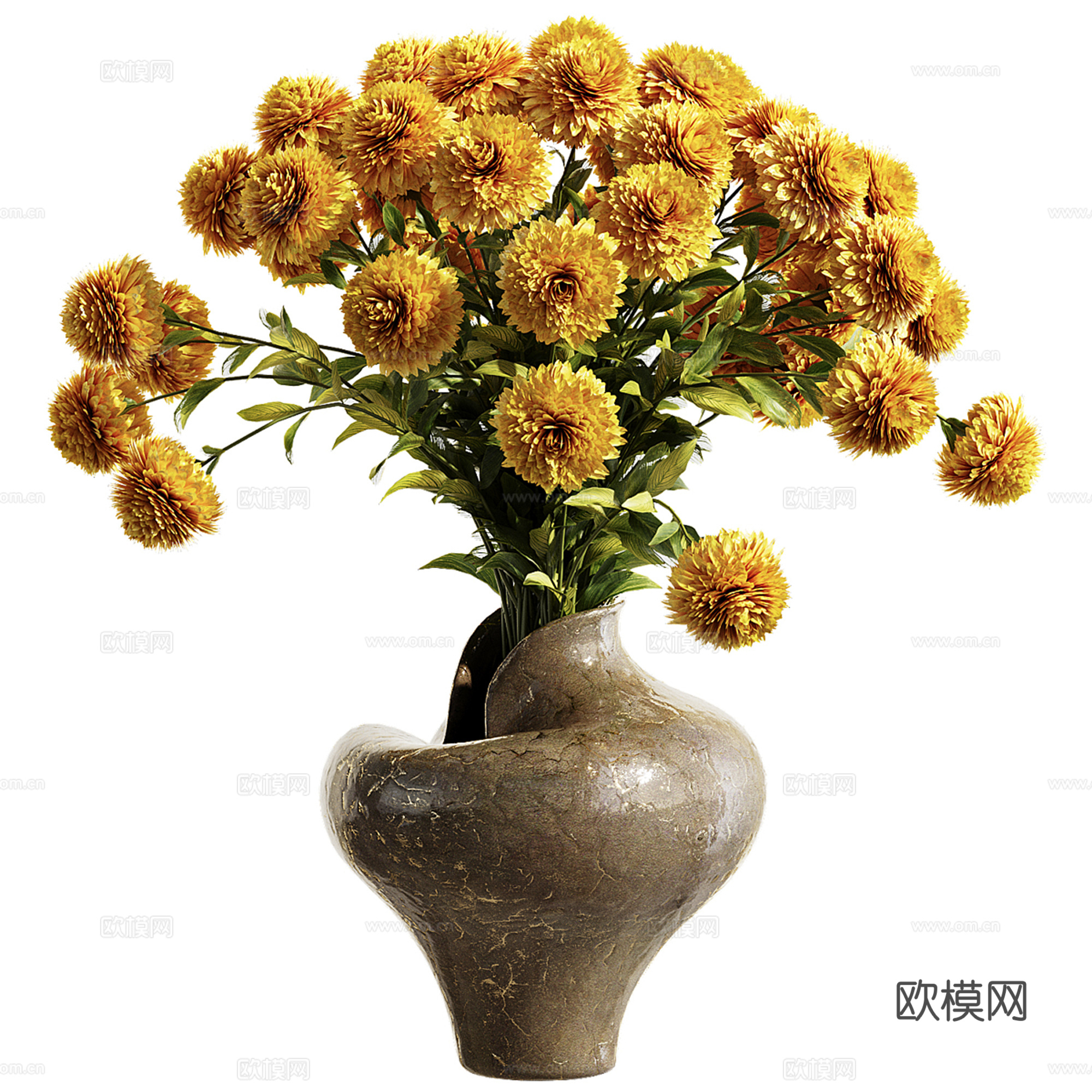 现代花瓶花艺盆栽su模型