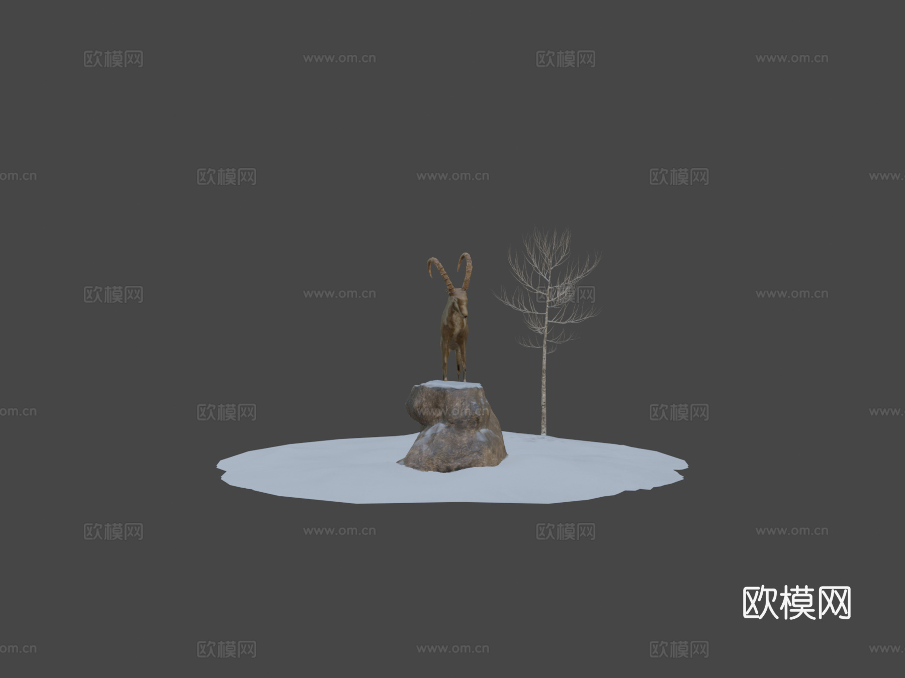 纹理化北山羊3d模型