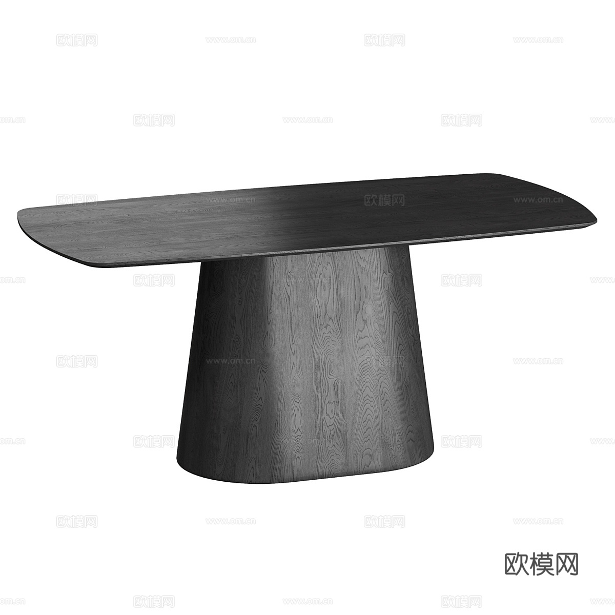 现代意式实木餐桌3d模型