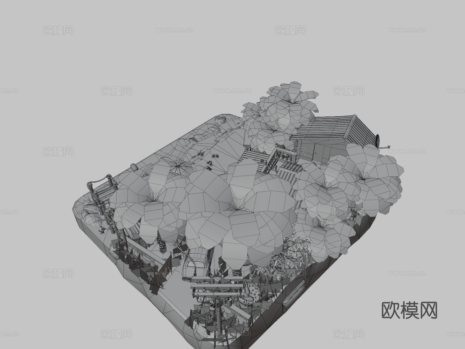 DAE立体模型-海边3d模型