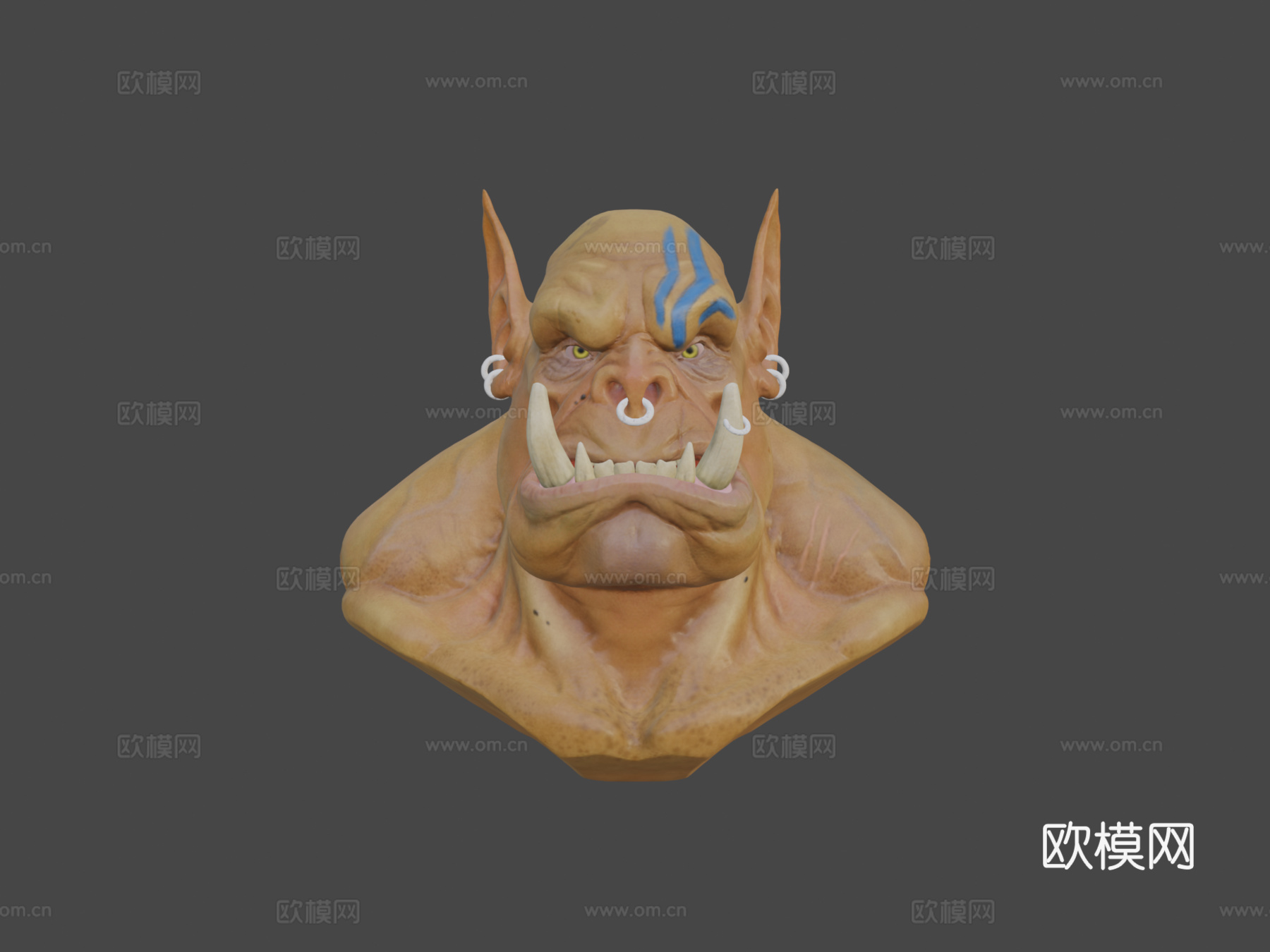 兽人半身像3d模型