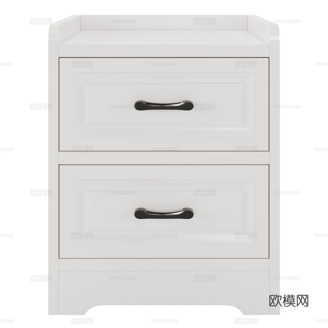 美式简约实木床头柜3d模型