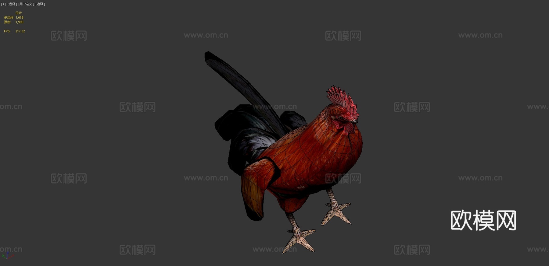 低多边形鸡3d模型