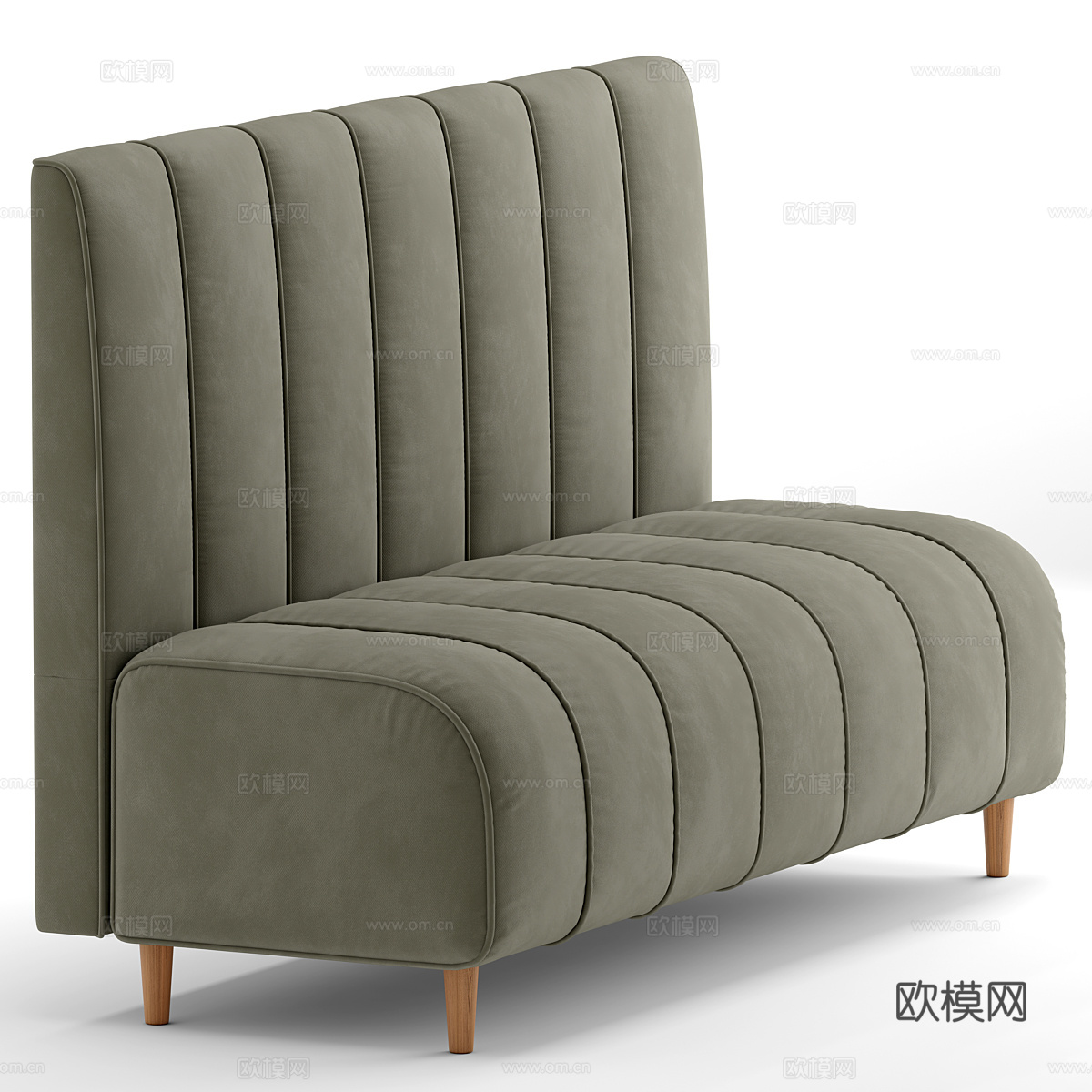现代北欧布艺卡座沙发3d模型
