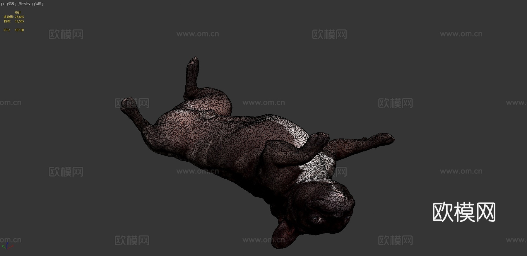 狗B-113-斗牛犬3d模型