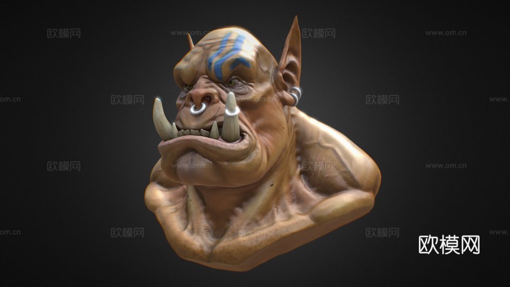 兽人半身像3d模型