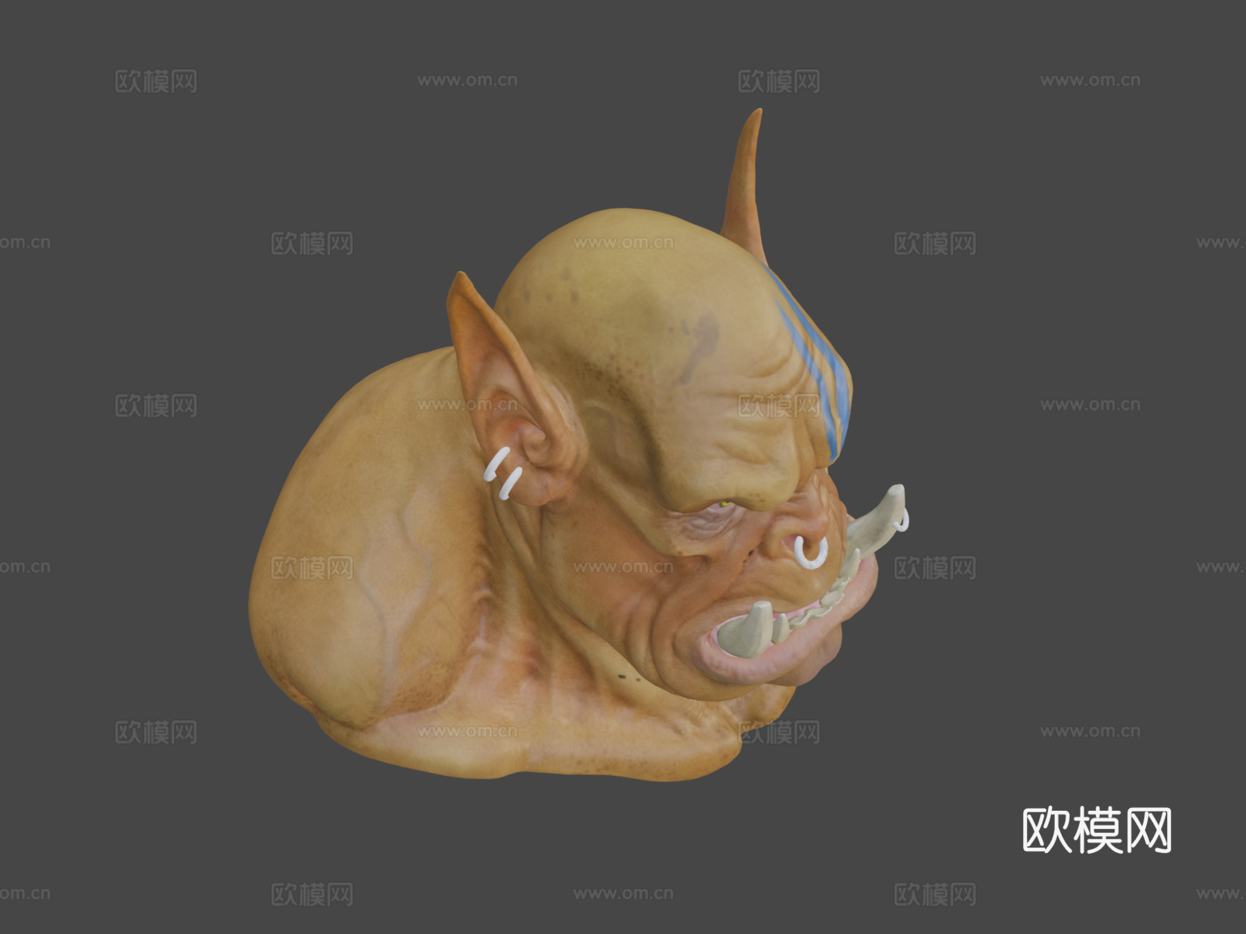 兽人半身像3d模型