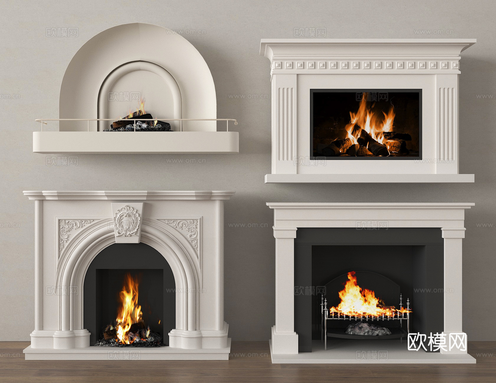 壁炉3d模型下载