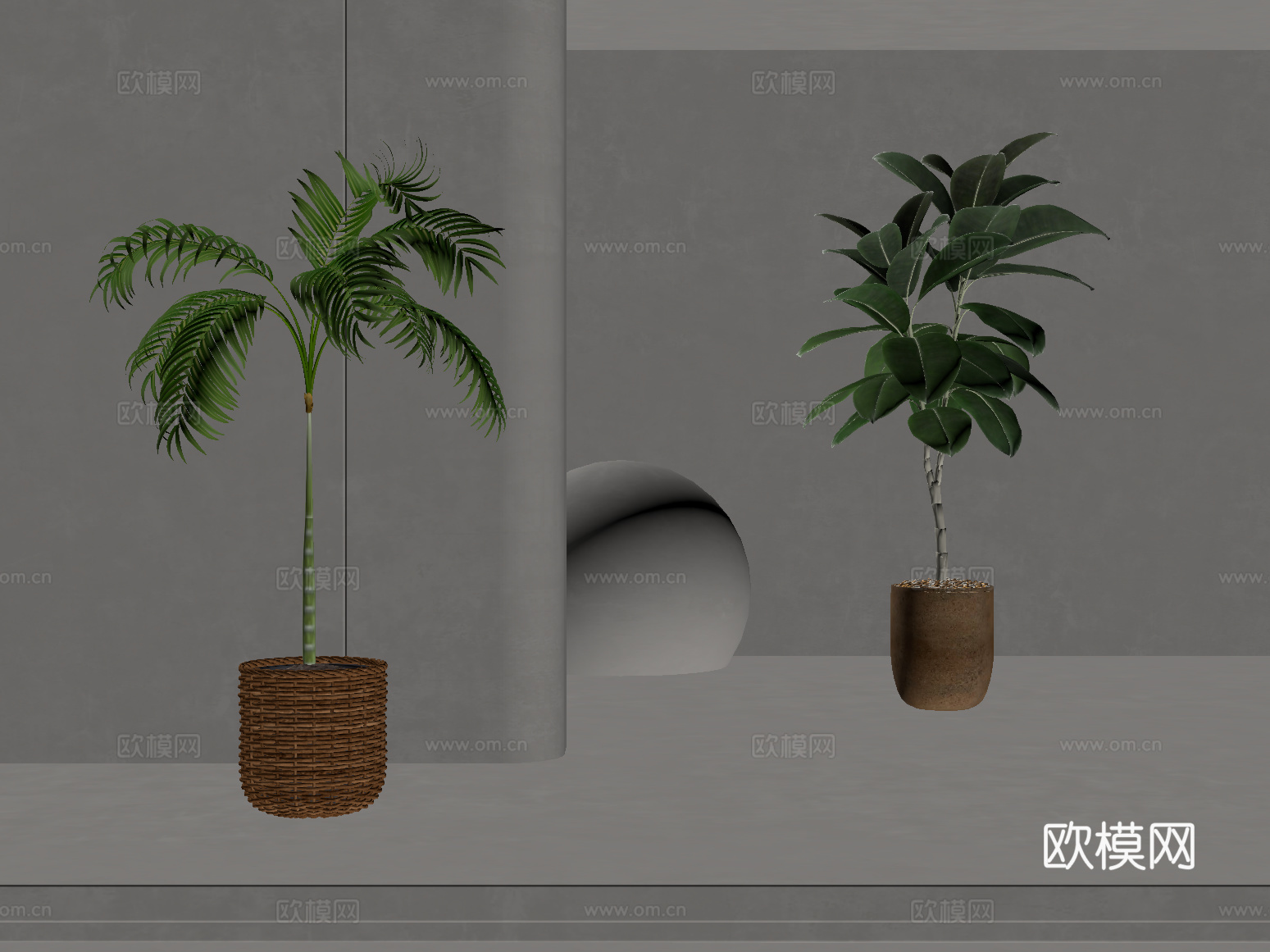 盆栽绿植 中古风绿植 盆栽 盆景 植物su模型