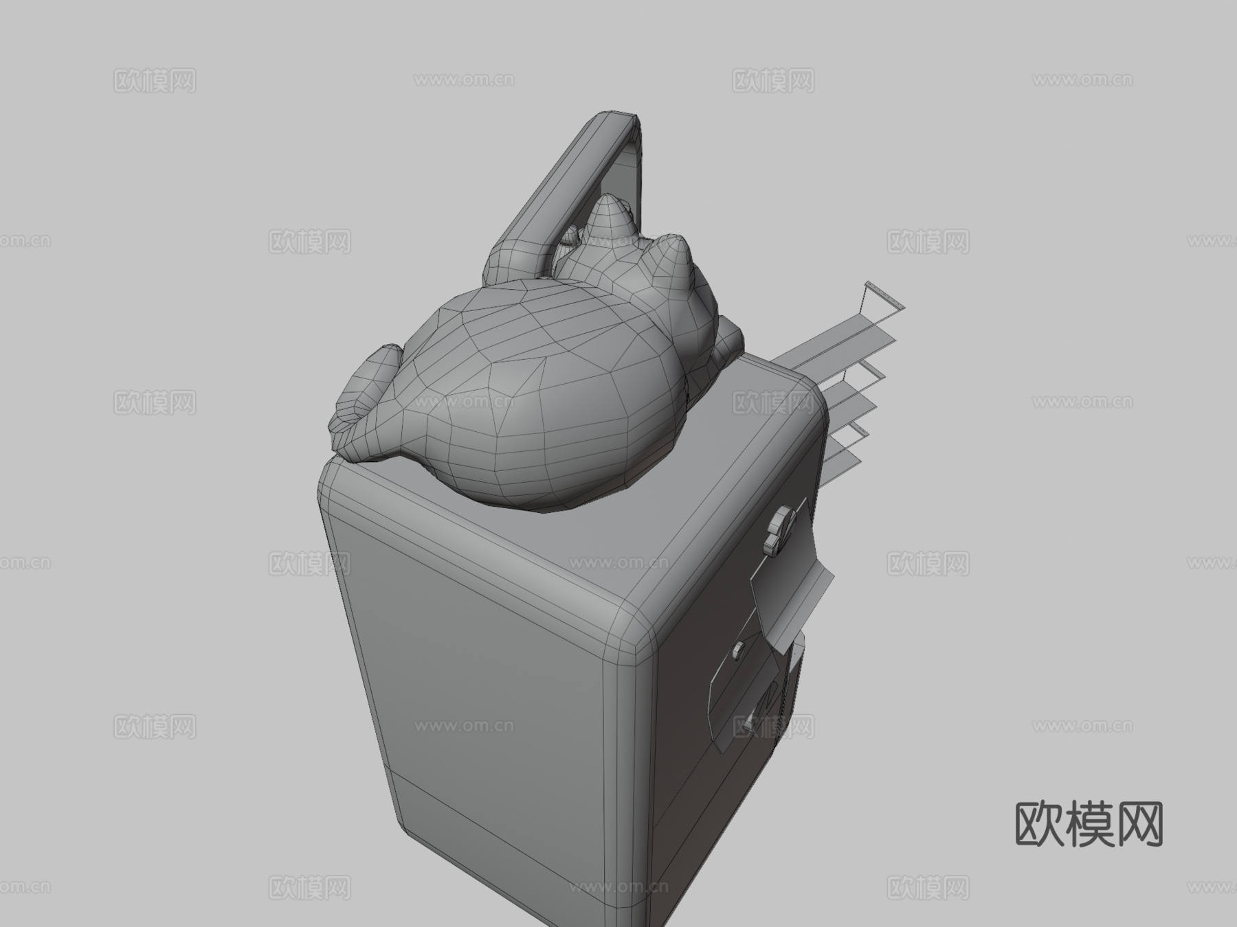 冰箱上的猫3d模型