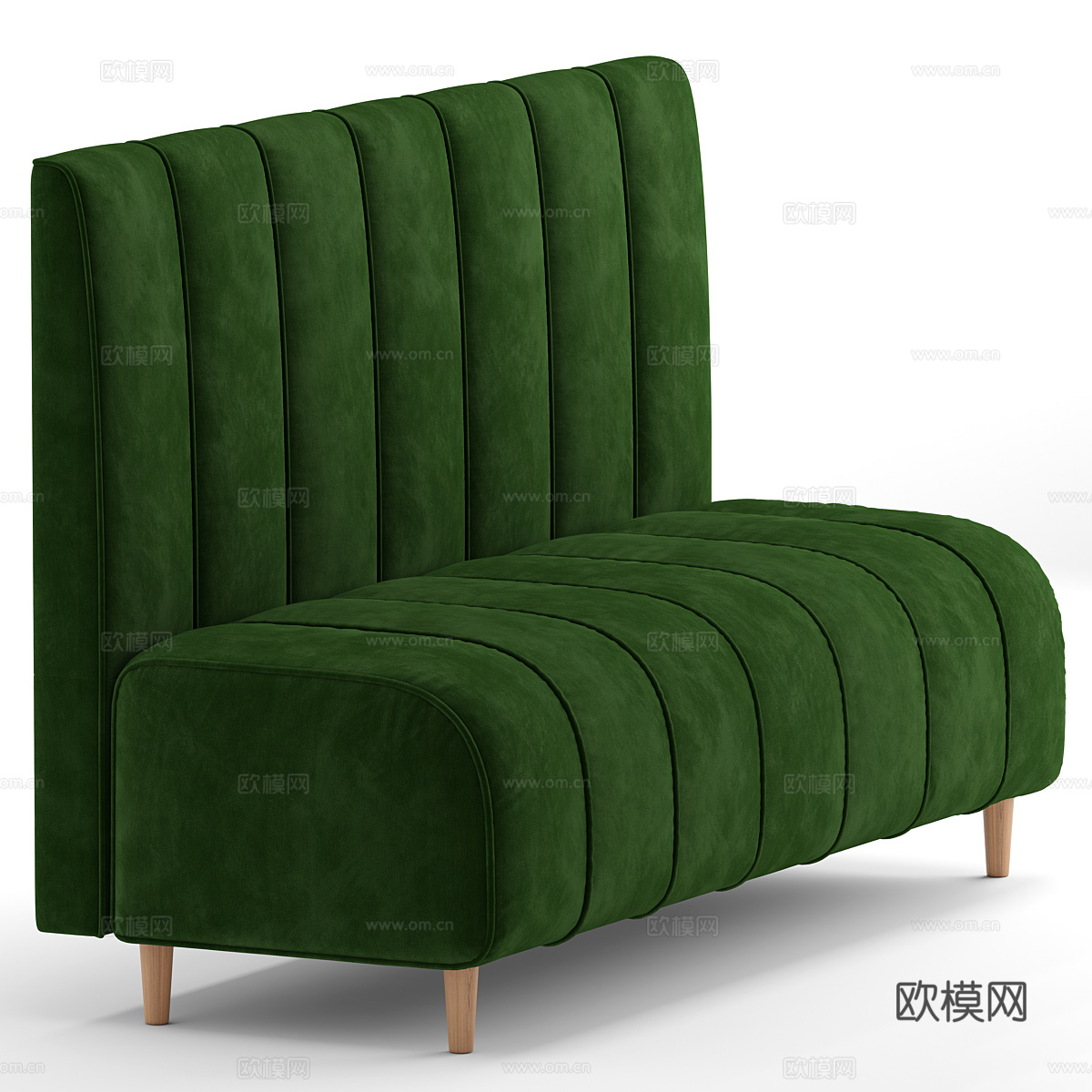 现代北欧布艺卡座沙发3d模型