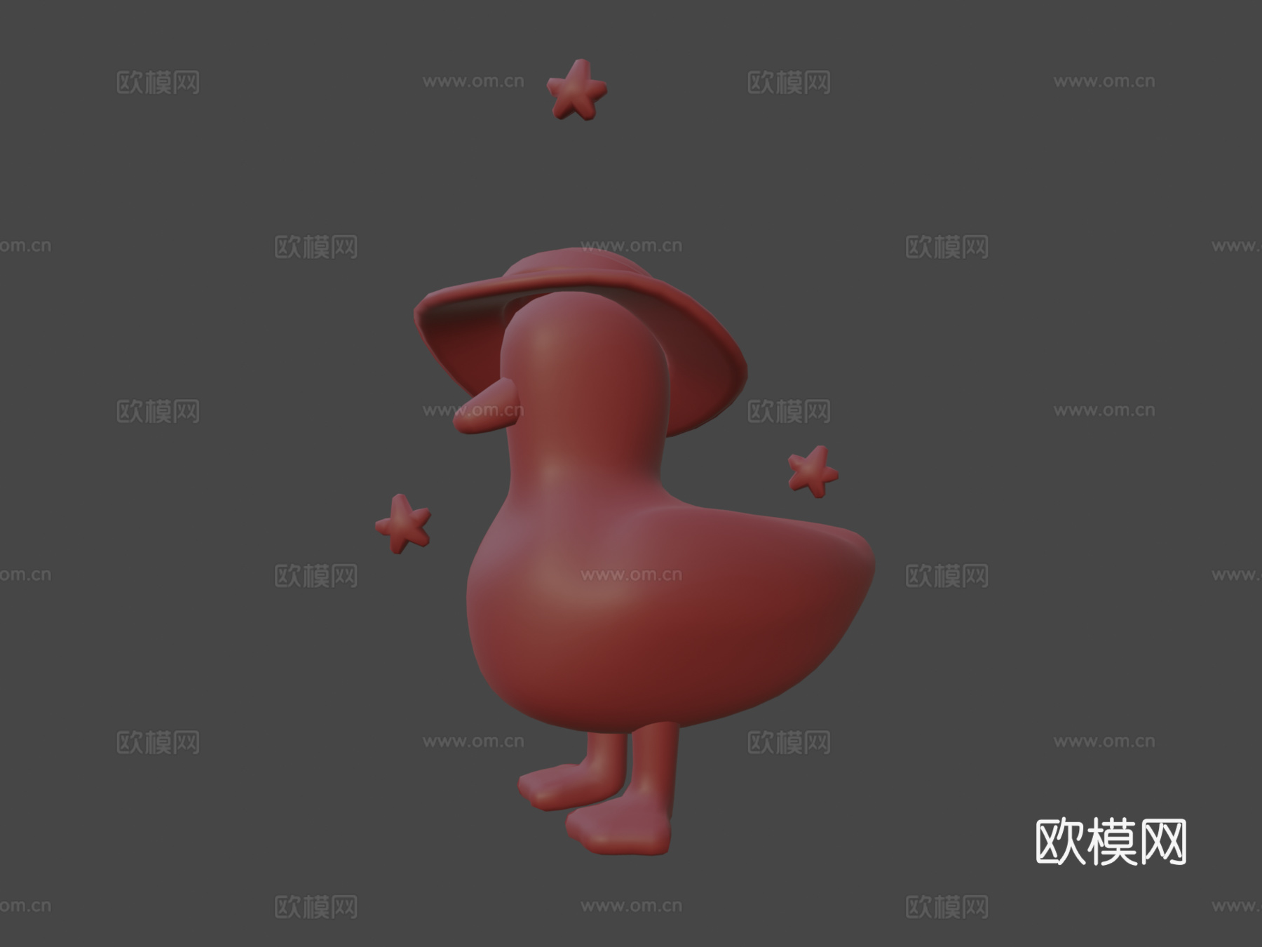 草帽鸭3d模型