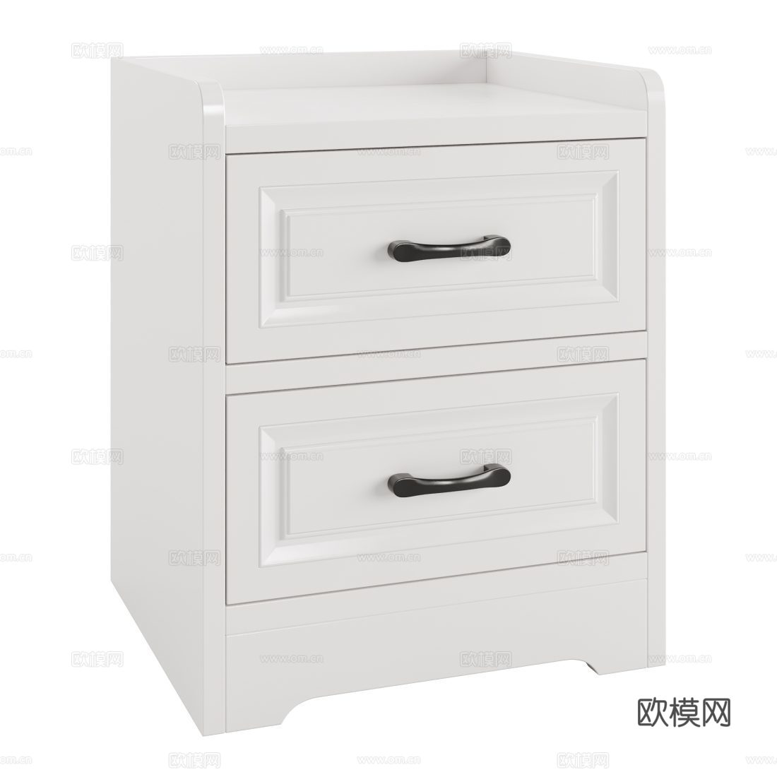 美式简约实木床头柜3d模型