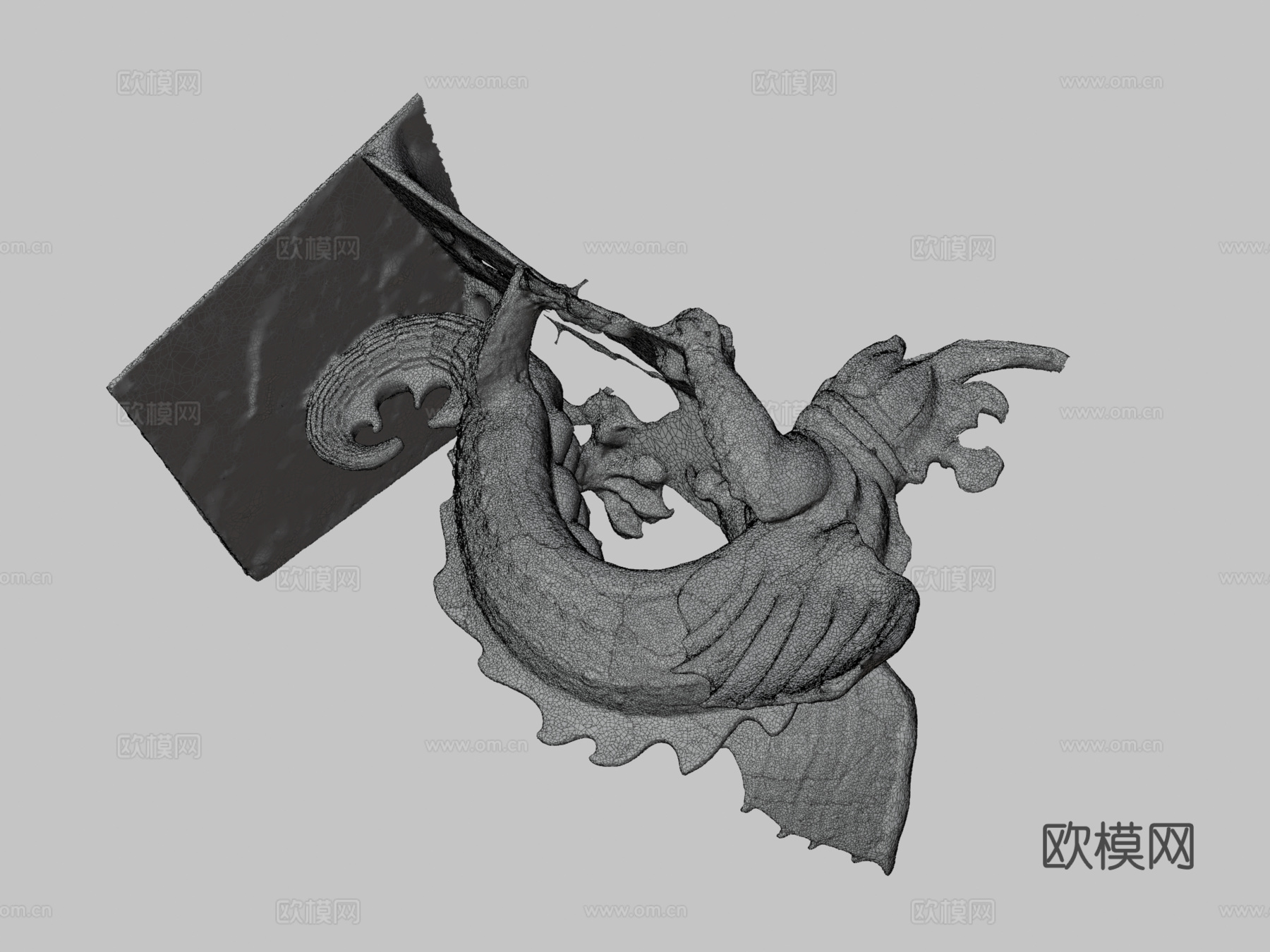 龙雕塑3d模型