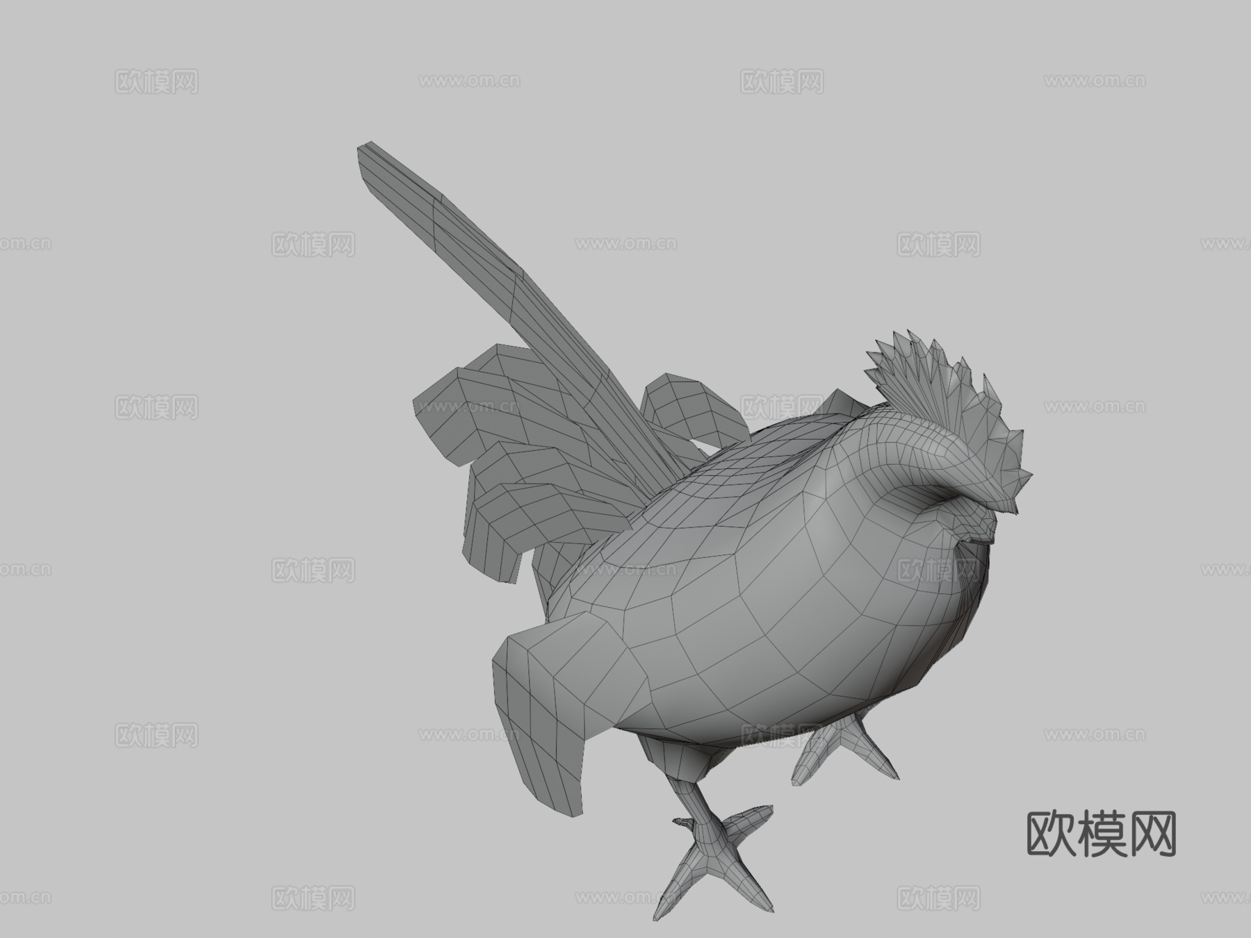 低多边形鸡3d模型