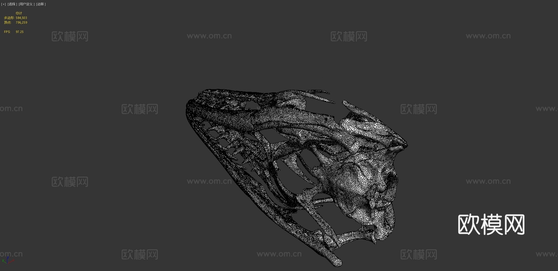 UMZC R.19190 巨蜥头骨3d模型