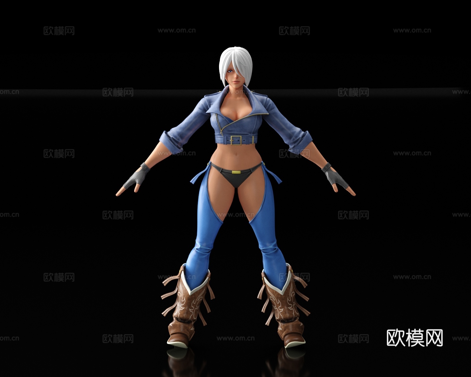 现代游戏人物 KOF 拳皇 安琪儿 angel 女格斗家3d模型
