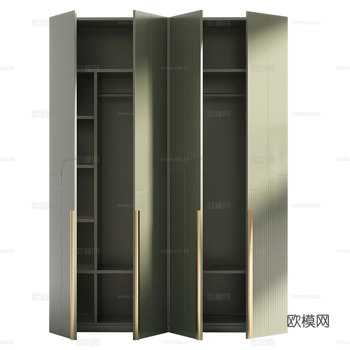 现代意式轻奢衣柜3d模型