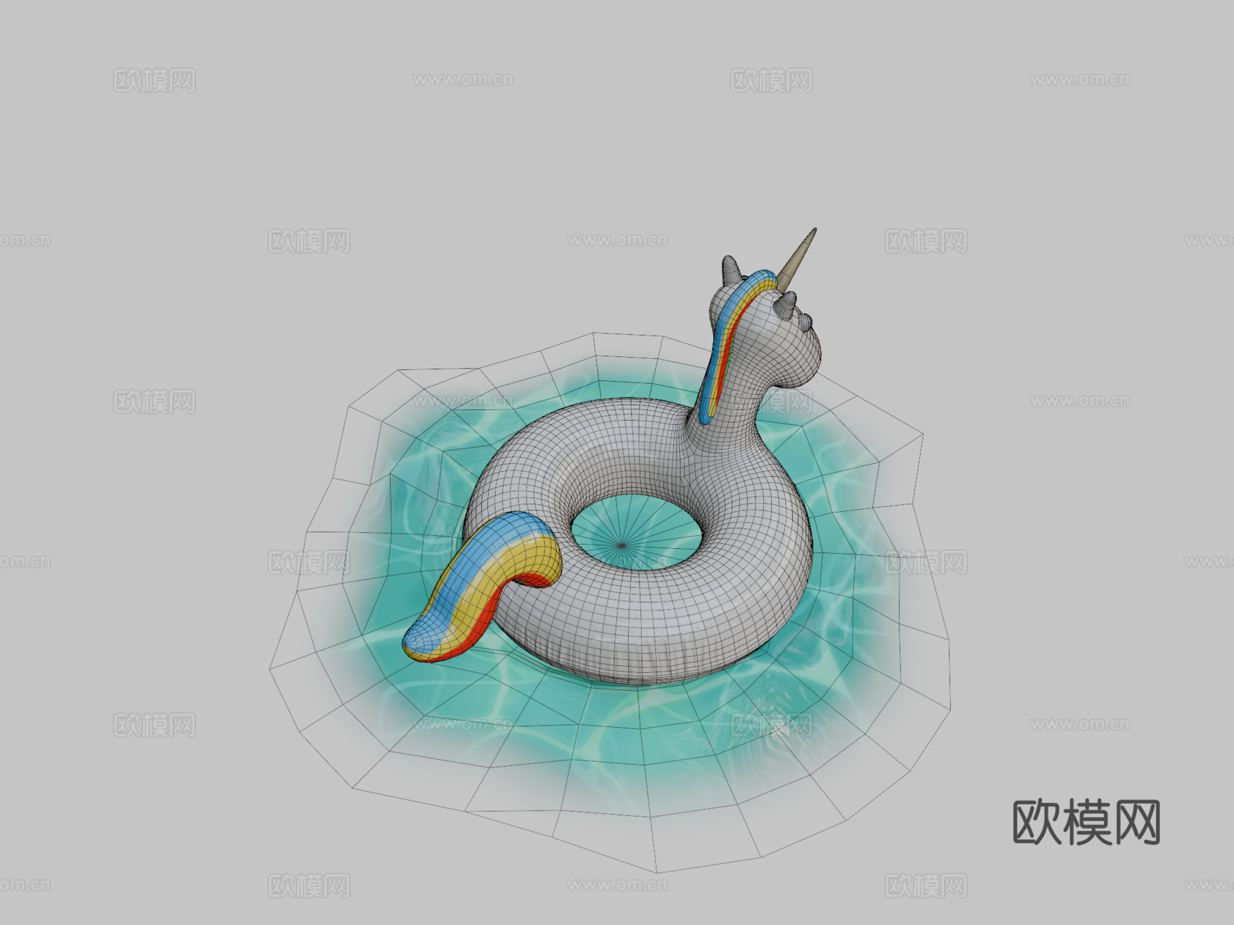 充气独角兽3d模型