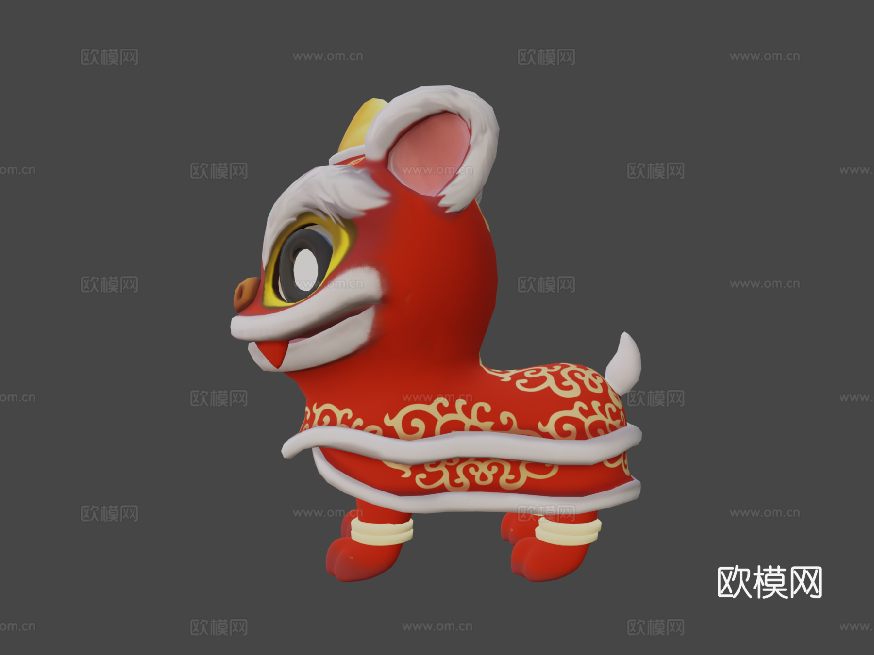 中国舞狮3d模型
