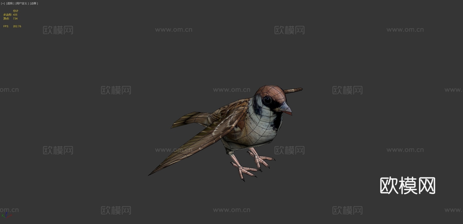 DRT-鸟类与小动物-麻雀3d模型