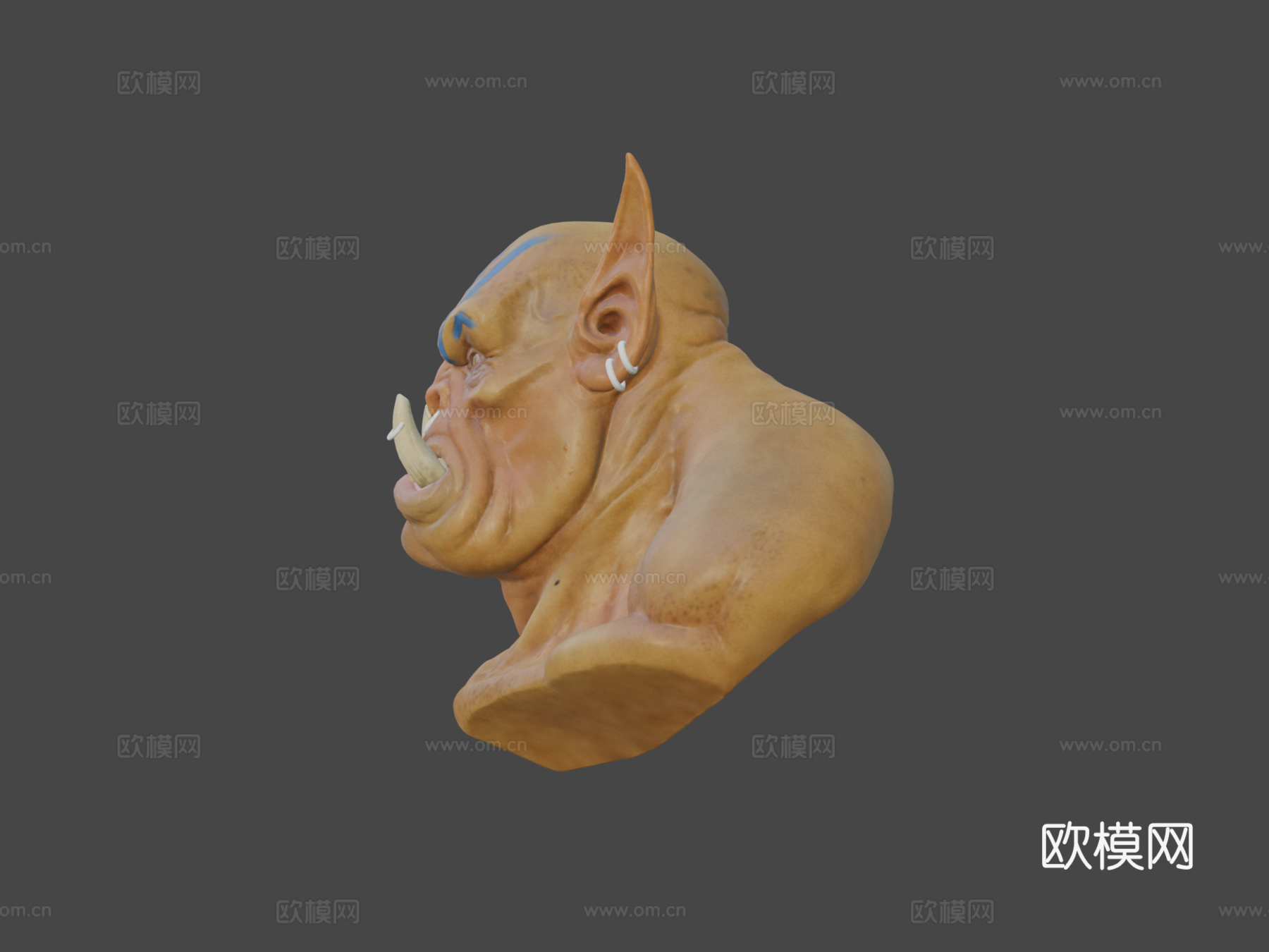兽人半身像3d模型
