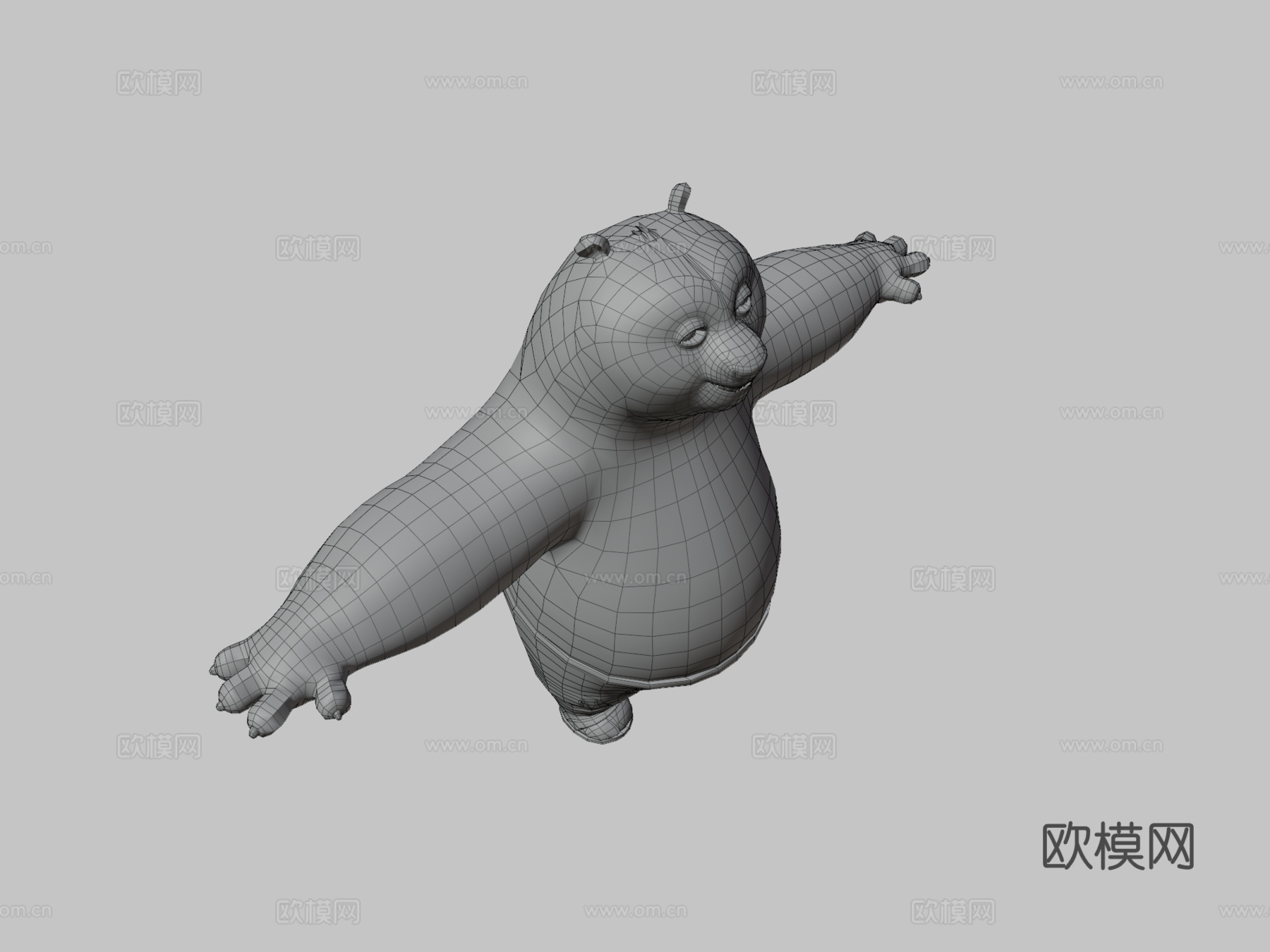 功夫熊猫-阿宝T字姿势模型3d模型