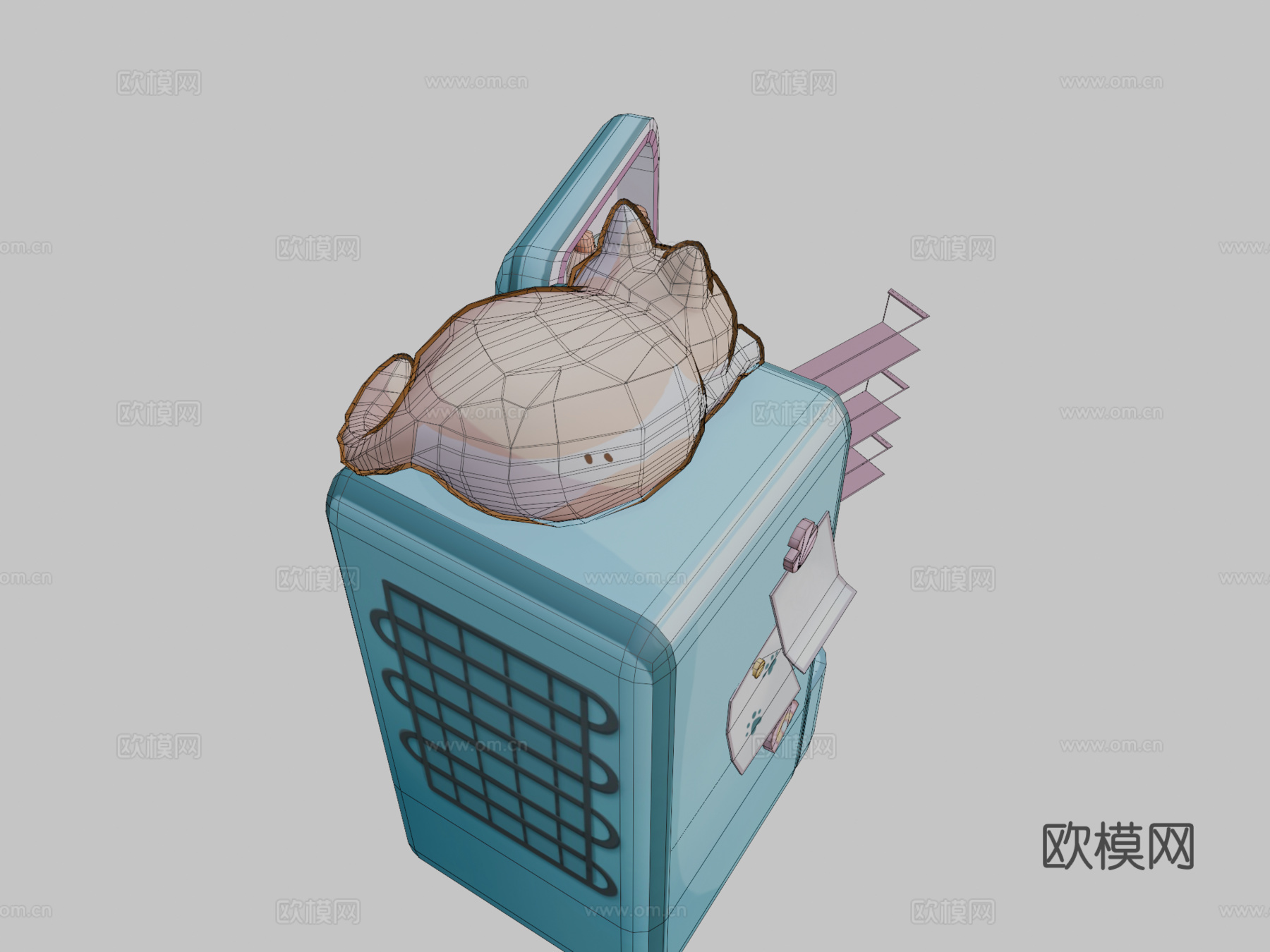 冰箱上的猫3d模型
