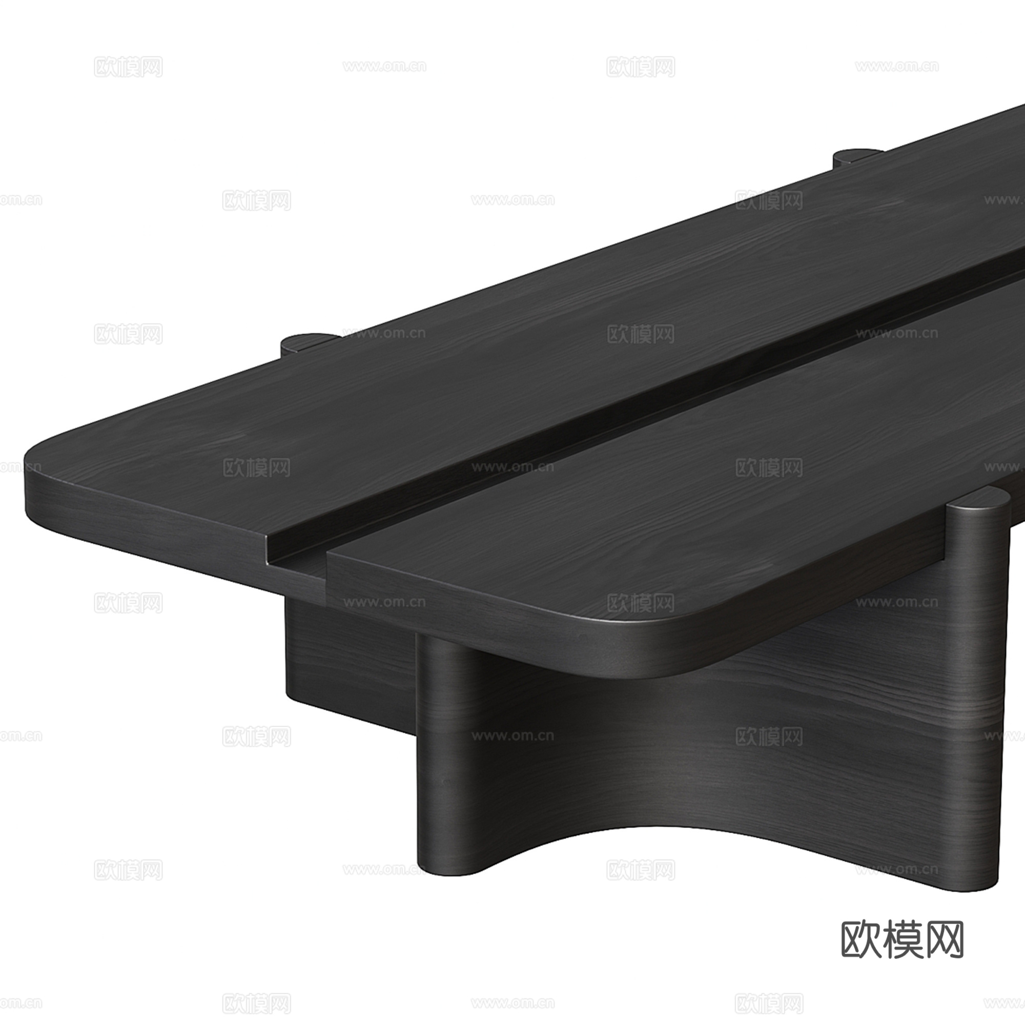 中古风木质茶几3d模型