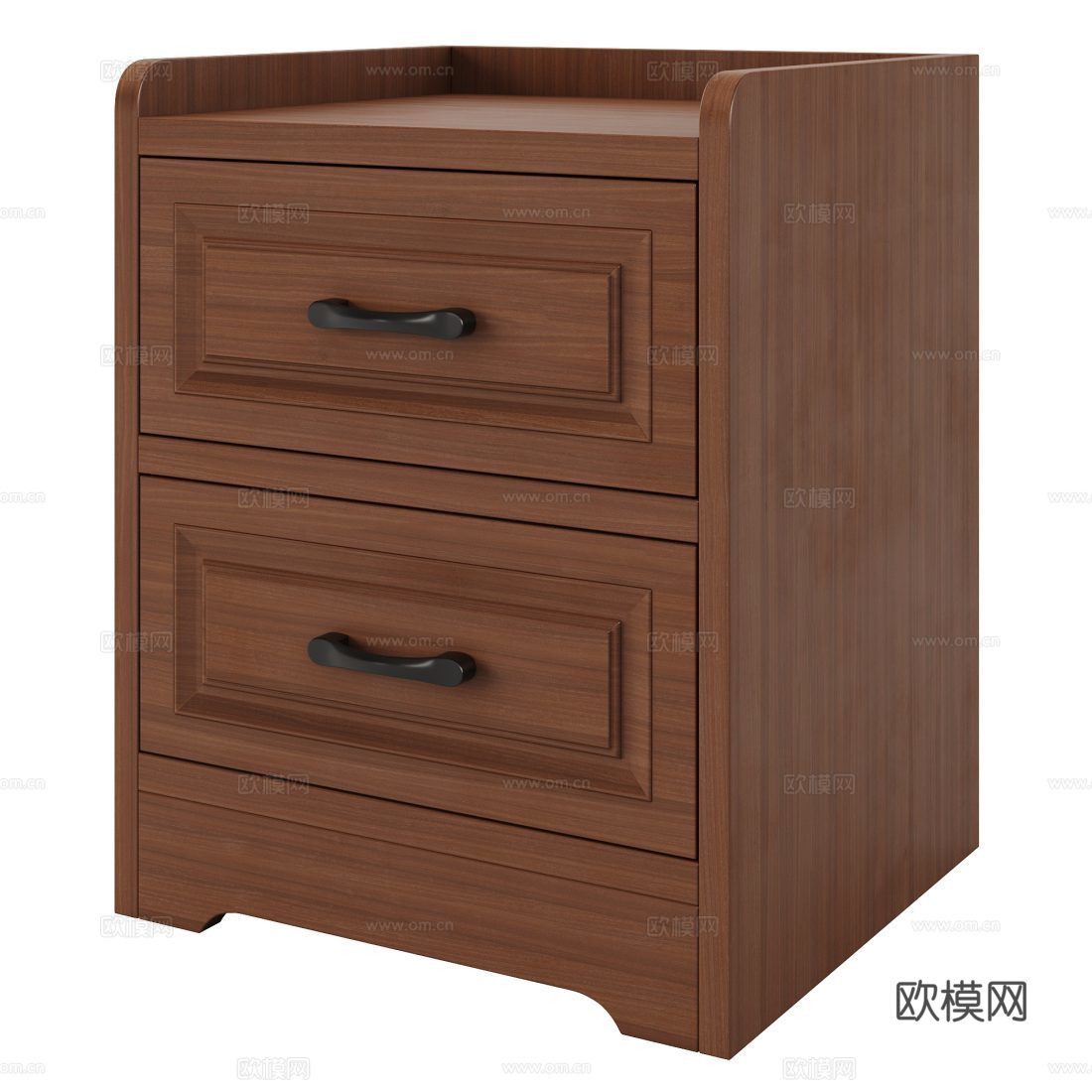 美式简约实木床头柜3d模型