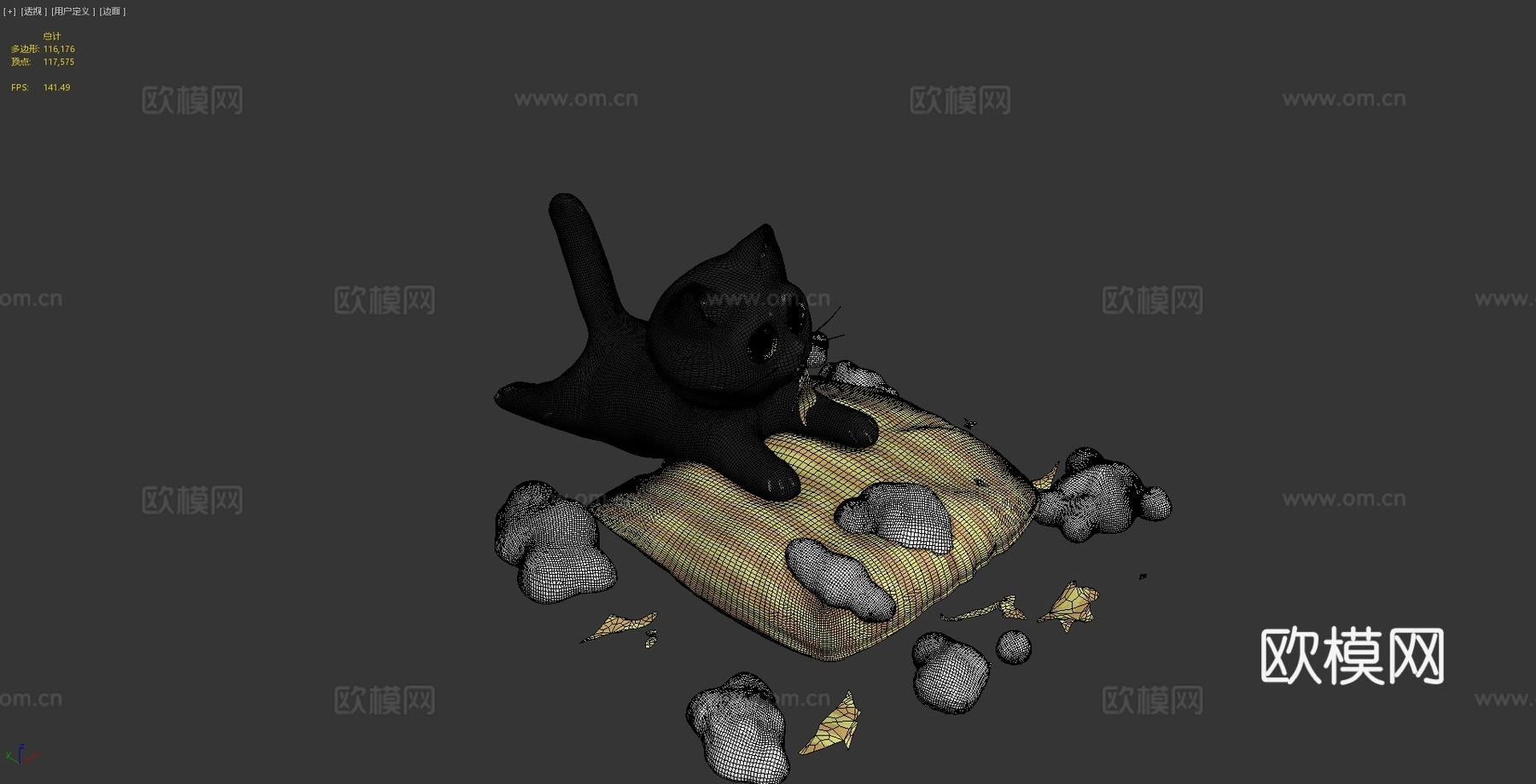 黑色与顽皮3d模型