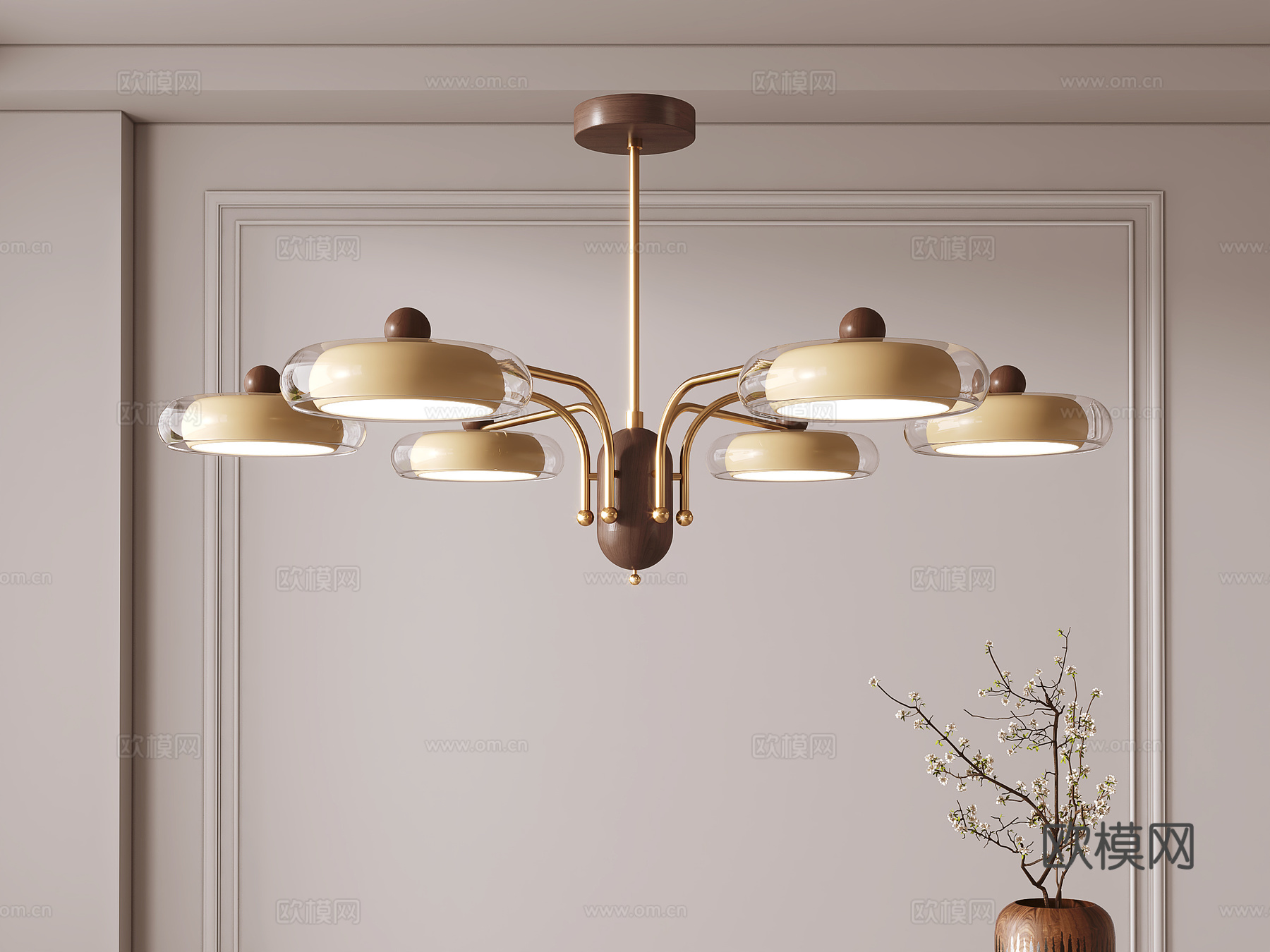 中古风吊灯3d模型下载