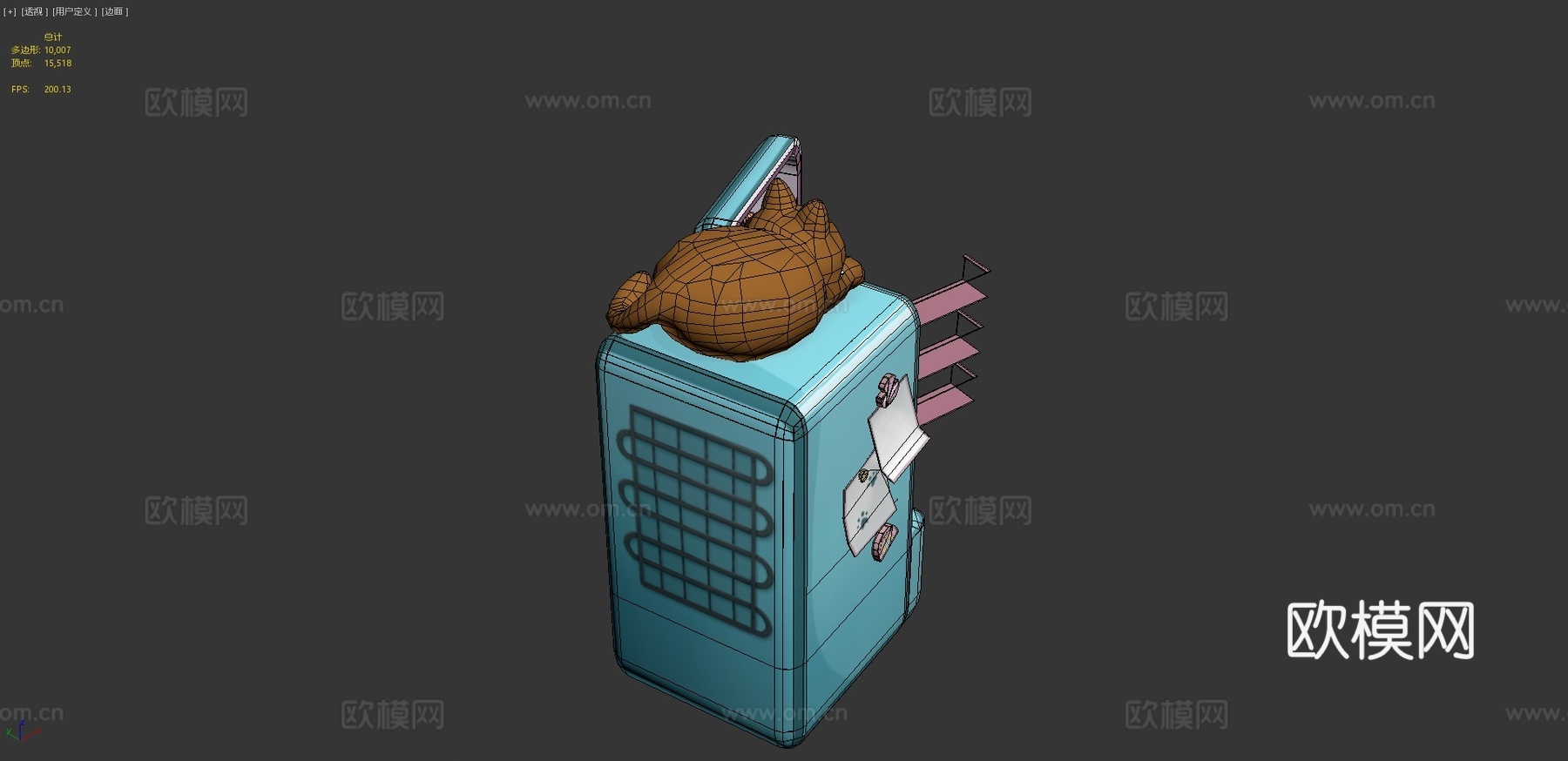 冰箱上的猫3d模型
