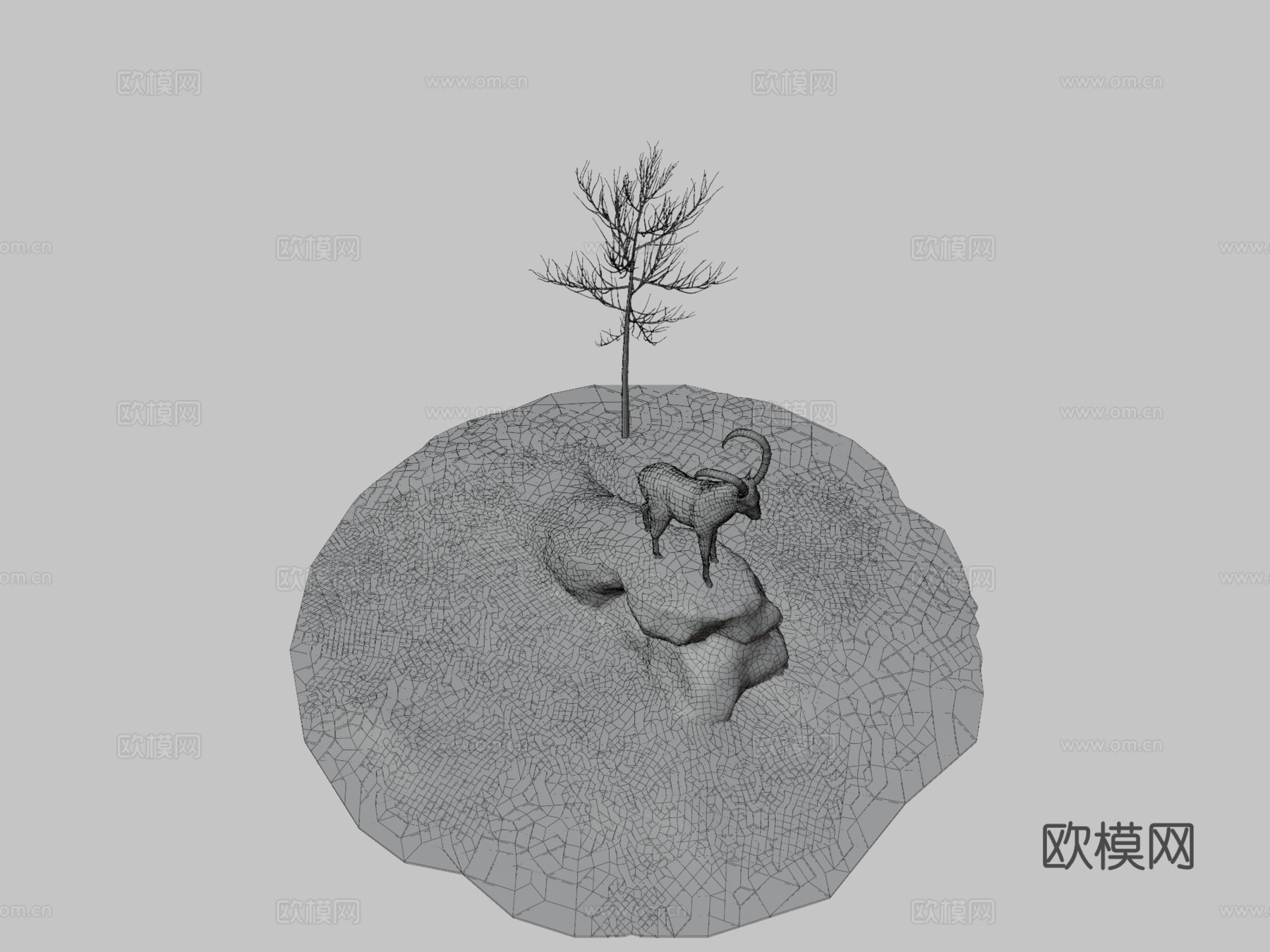 纹理化北山羊3d模型
