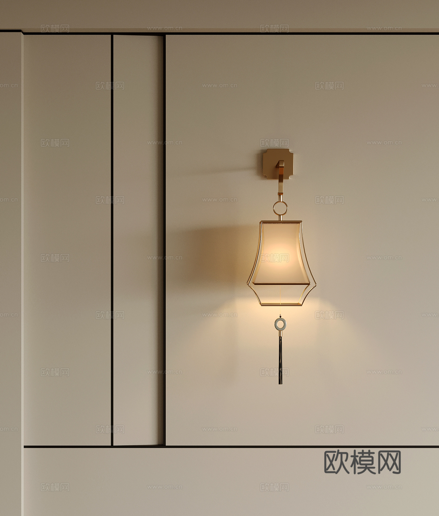 壁灯 新中式壁灯 装饰壁灯su模型