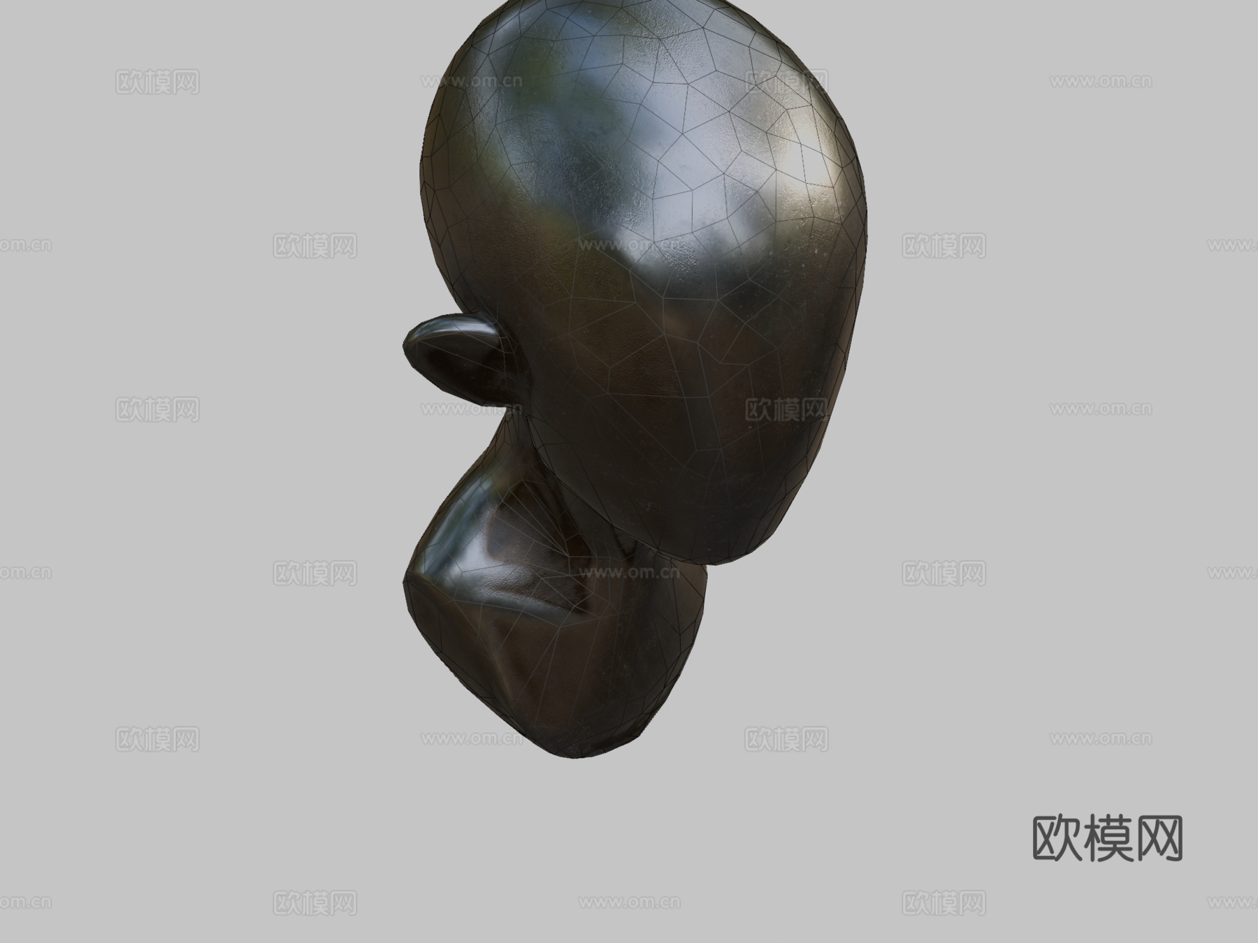 基础网格头部3d模型
