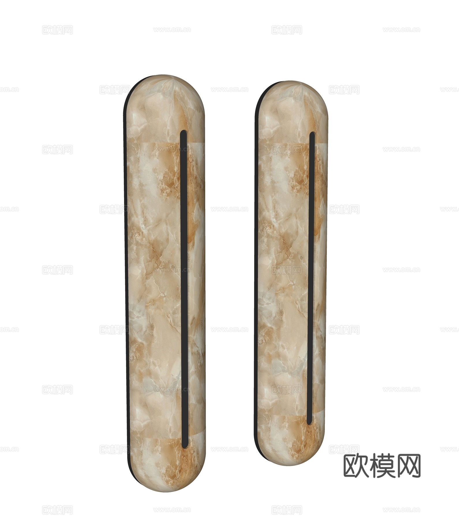 轻奢玉石壁灯 透光石壁灯su模型