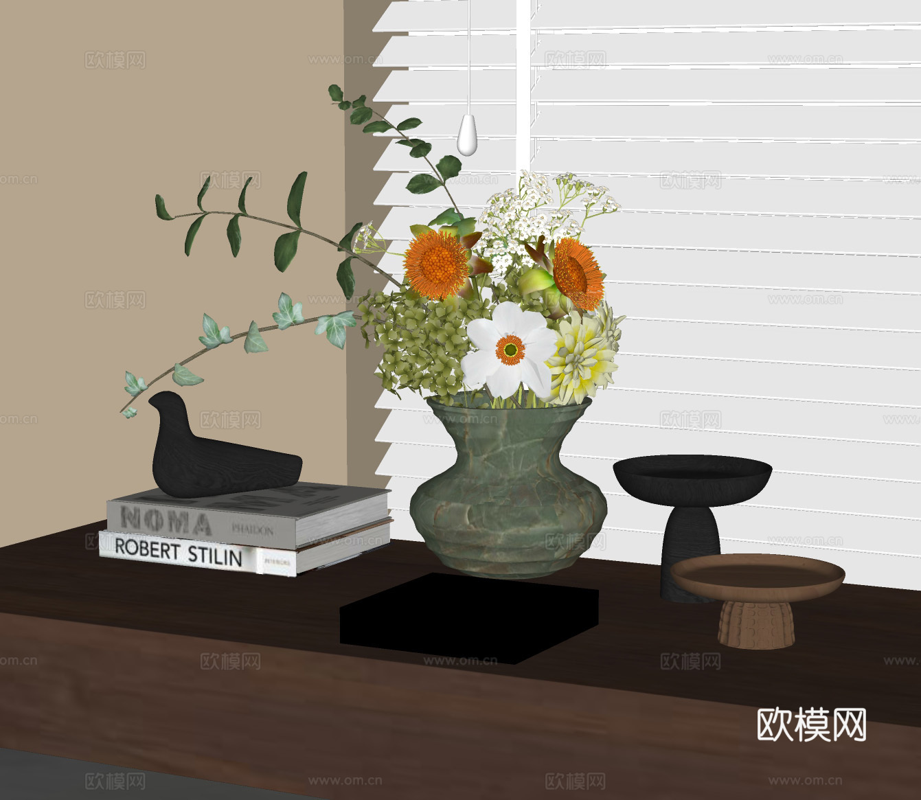 现代花艺 花瓶花艺 花瓶摆件 现代花瓶花艺组合su模型