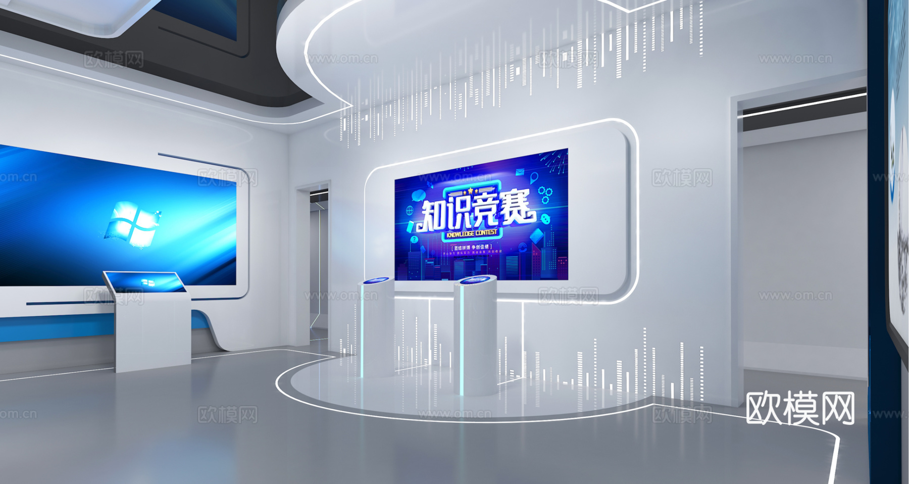 现代企业展厅3d模型