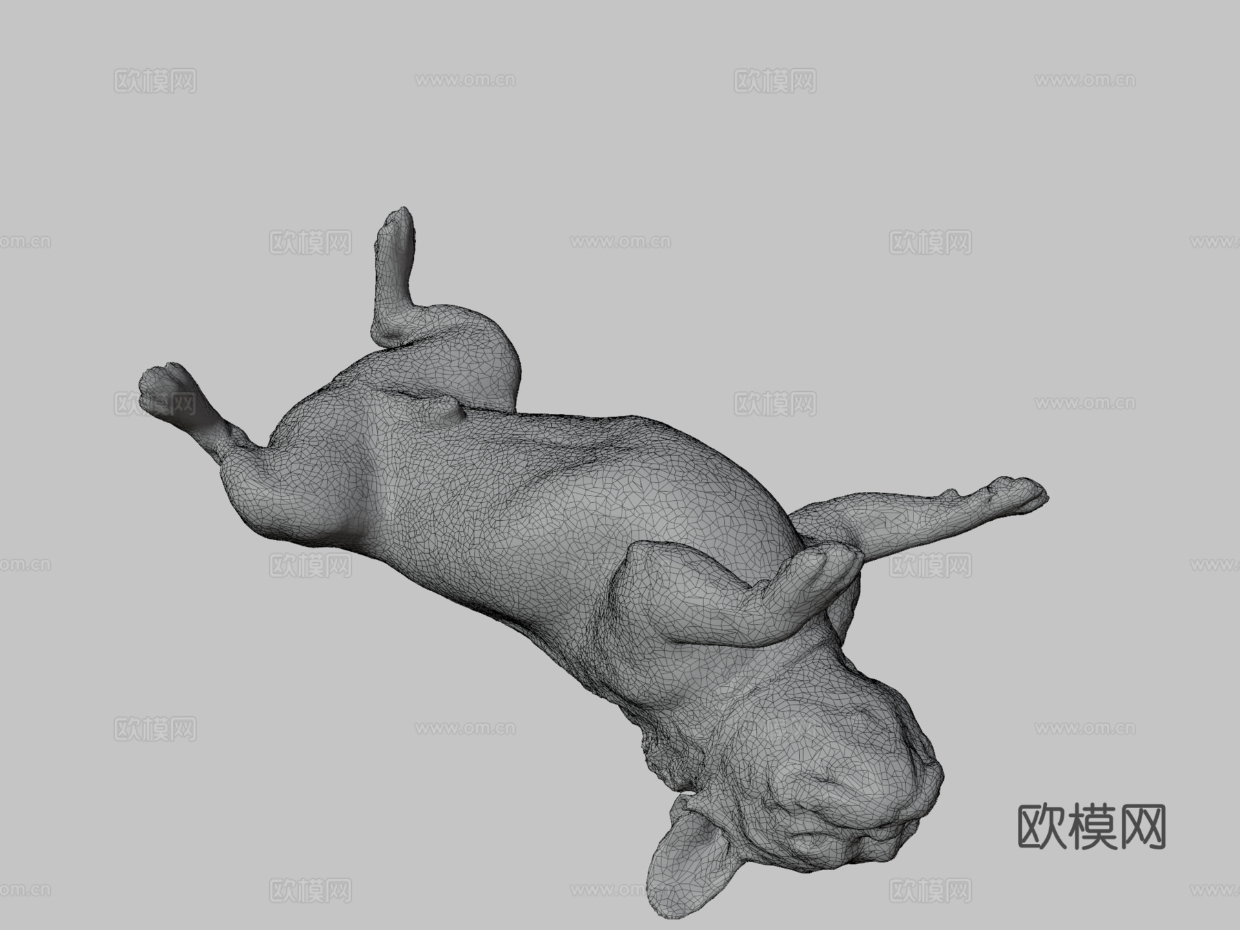 狗B-113-斗牛犬3d模型